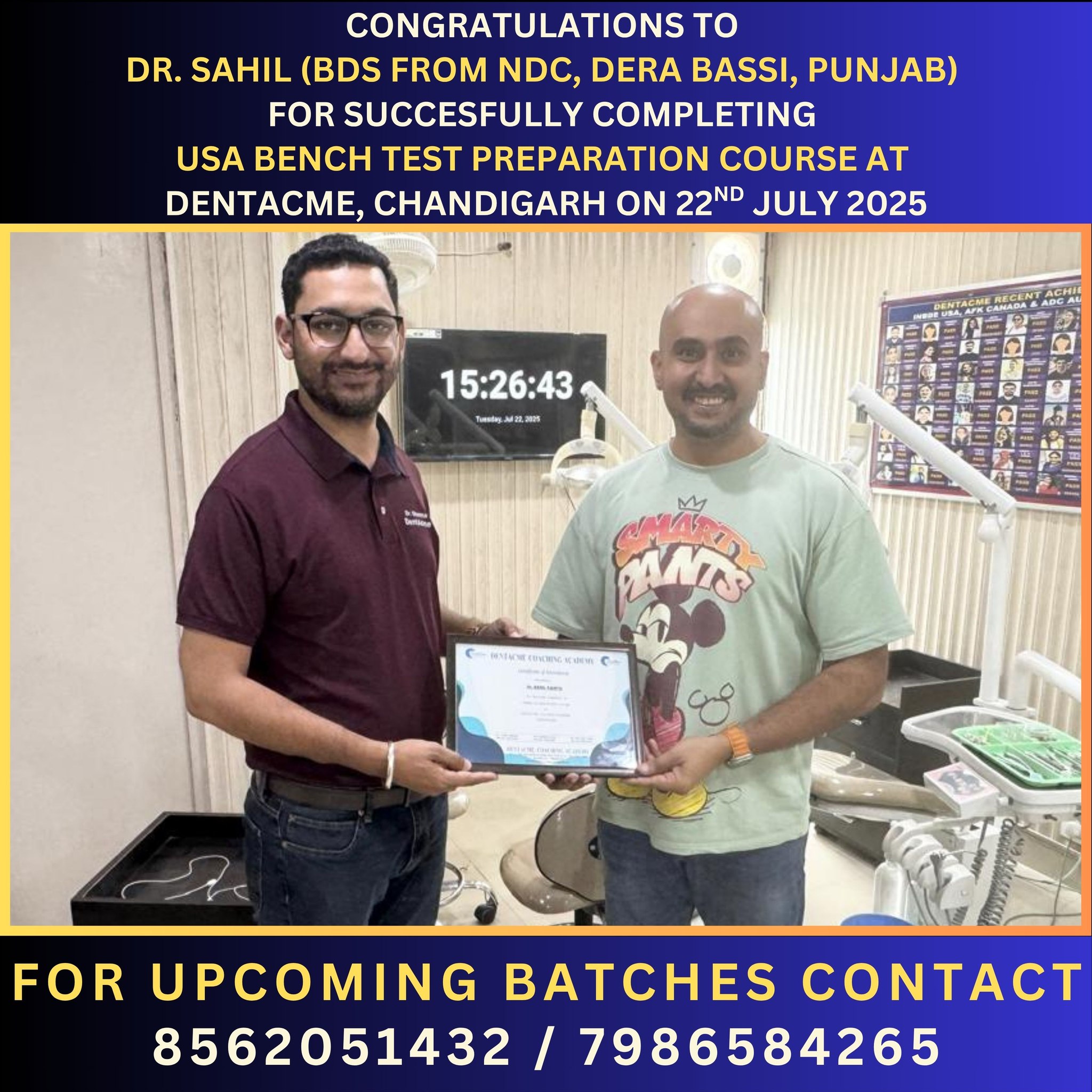Congratulations to Dr Sahil for 🎉 🎉 Successfully completing *USA BENCH ...