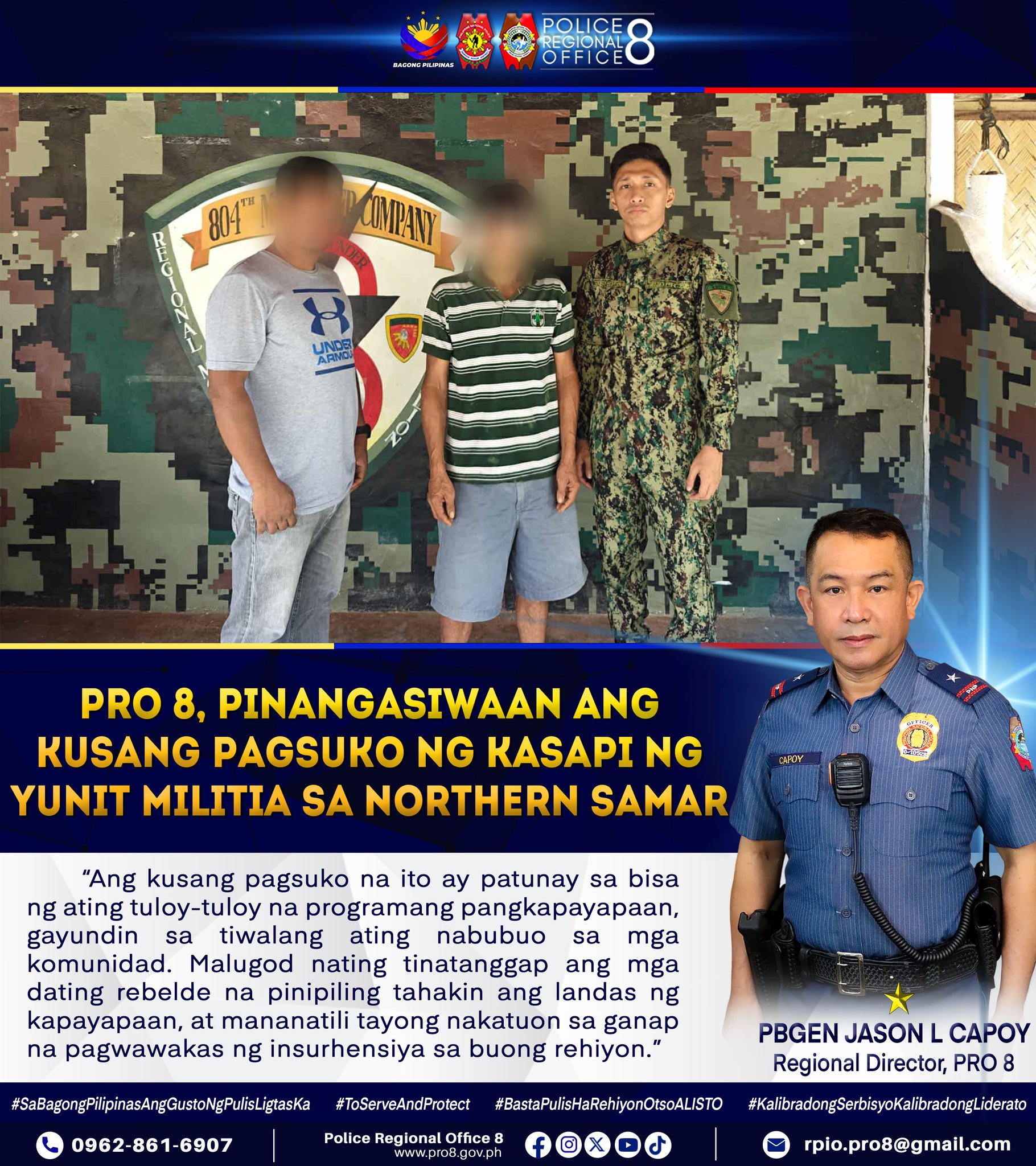 Police - PRO 8, Pinangasiwaan ang Kusang Pagsuko ng Kasapi ng Yunit ...