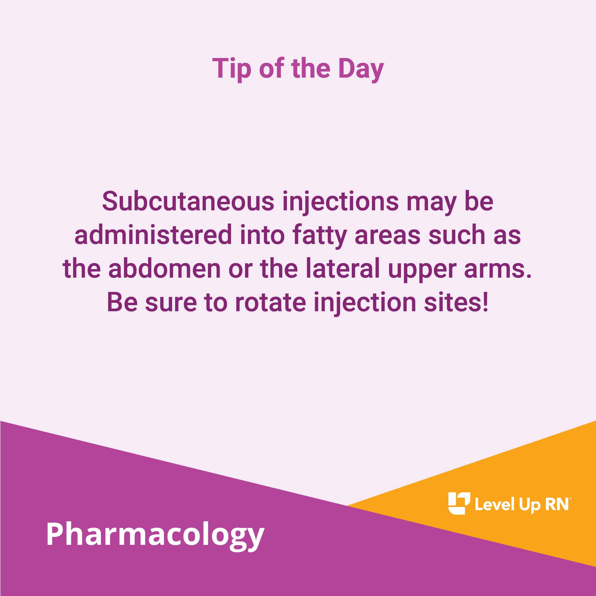 Level Up RN - Subcutaneous Injections For more resources,... | Facebook