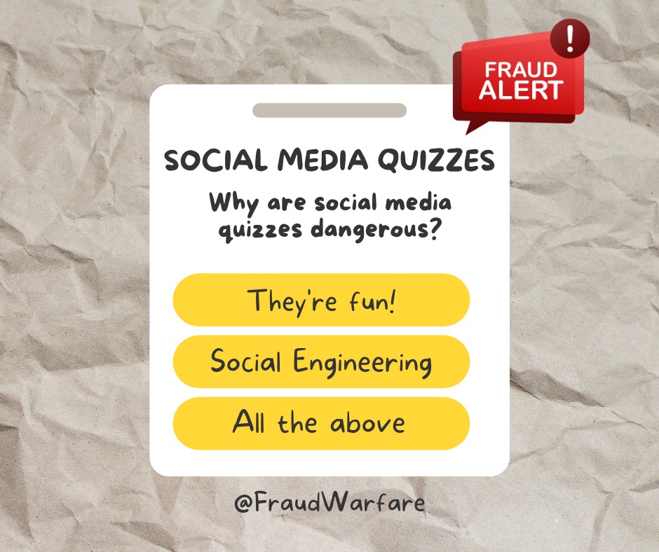 Fraud Warfare - Do NOT participate in those fun trendy...