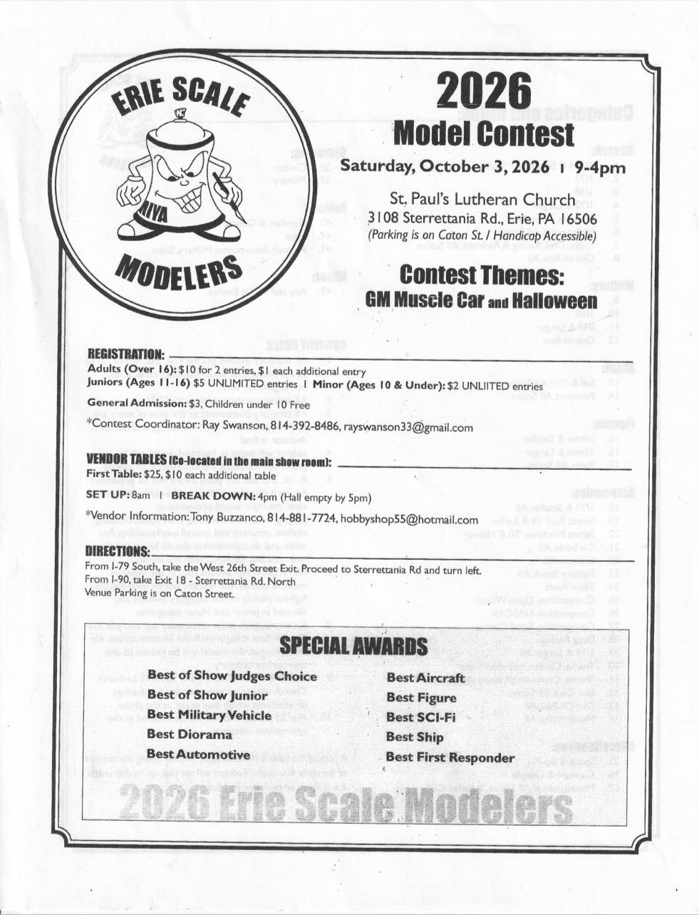 Erie Scale Modelers Contest Show
