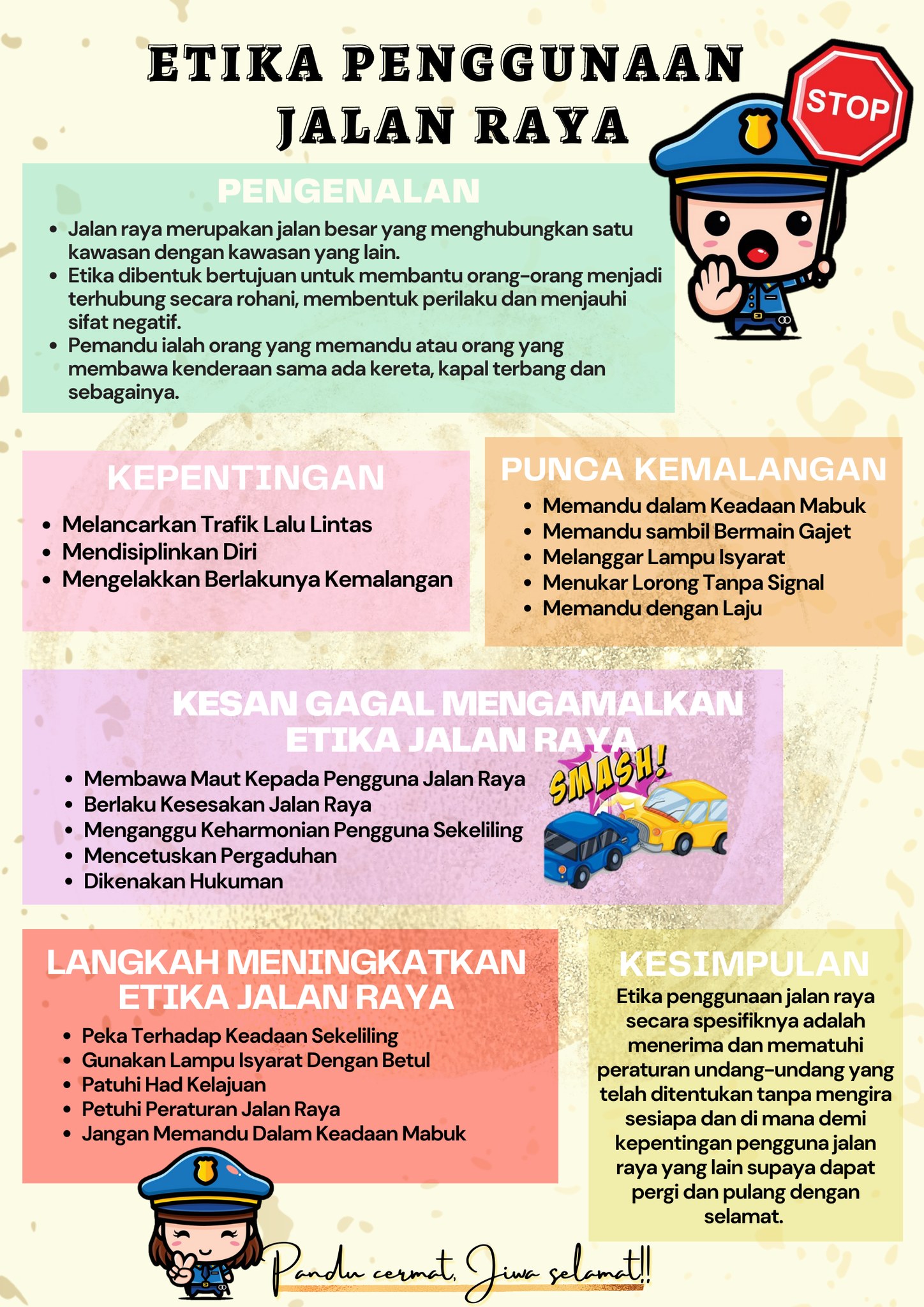 Poster Tema: Etika Penggunaan Jalan Raya Disediakan oleh: Kumpulan N ...
