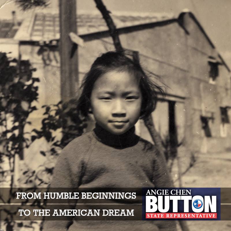 My parents fled to Taiwan... - Angie Chen Button for Texas