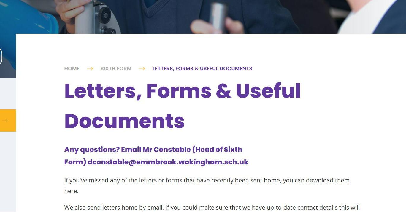 The Emmbrook - You can find any useful newsletters/letters/forms for ...