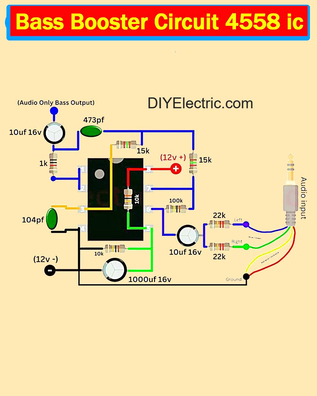 Smart - bass booster circuit 4558 ic #electric #booster #bass #circuit ...