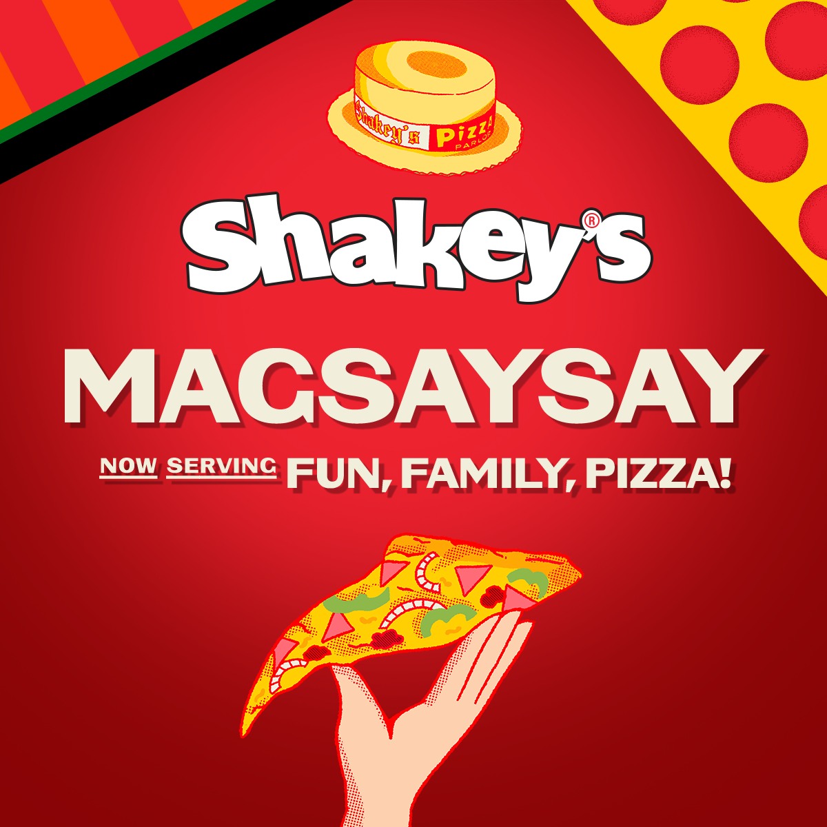 People Over 90 Get Free SHAKEY'S PIZZA with Parents DECORATIVE METAL SIGN