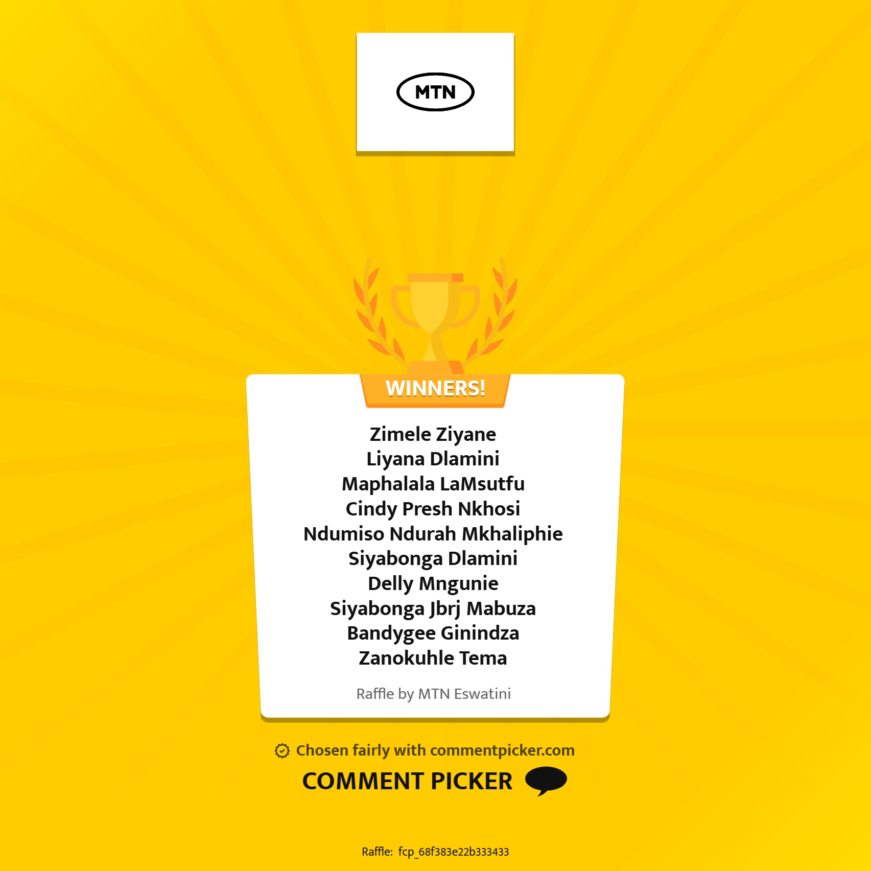 MTN Eswatini - 🎉 Congratulations to our lucky winners! 🎉... | Facebook