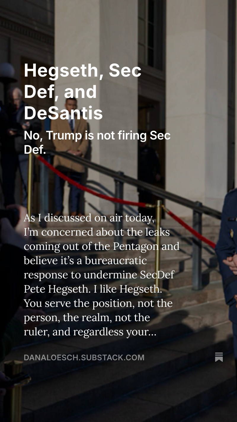 Dana Loesch - NEW: No, Trump Is NOT Firing SecDef Hegseth... | Facebook