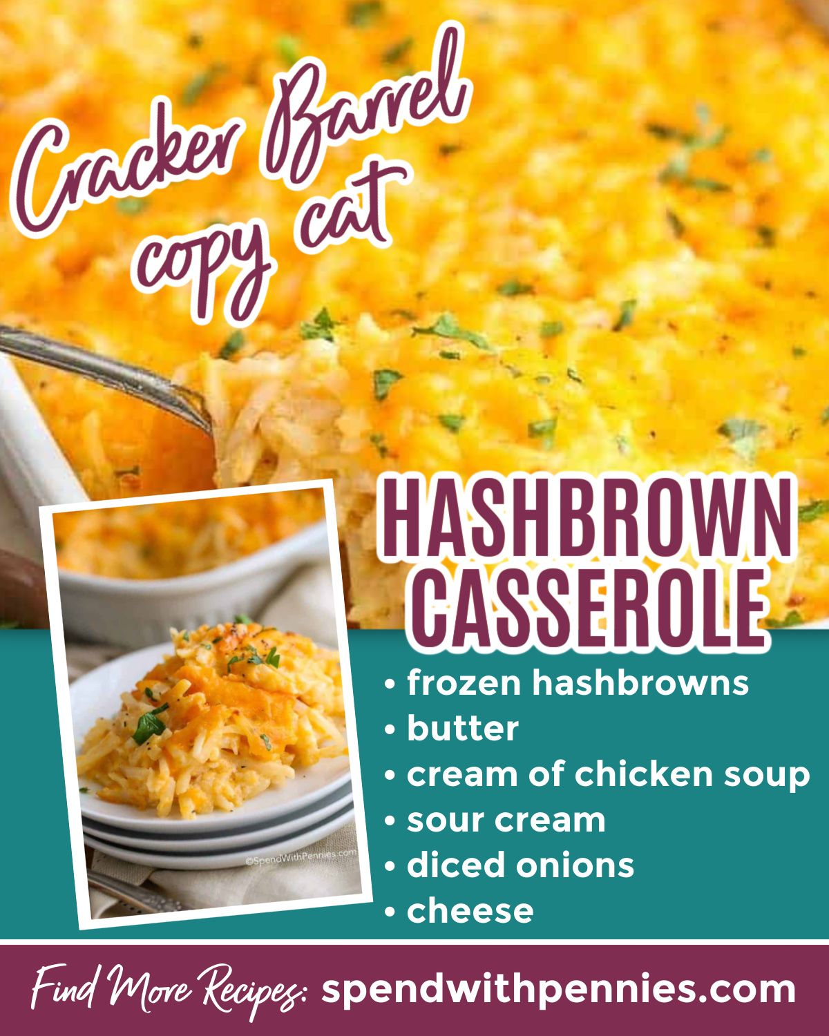 The Recipe - Hashbrown Casserole is cheesy, creamy, and absolutely ...