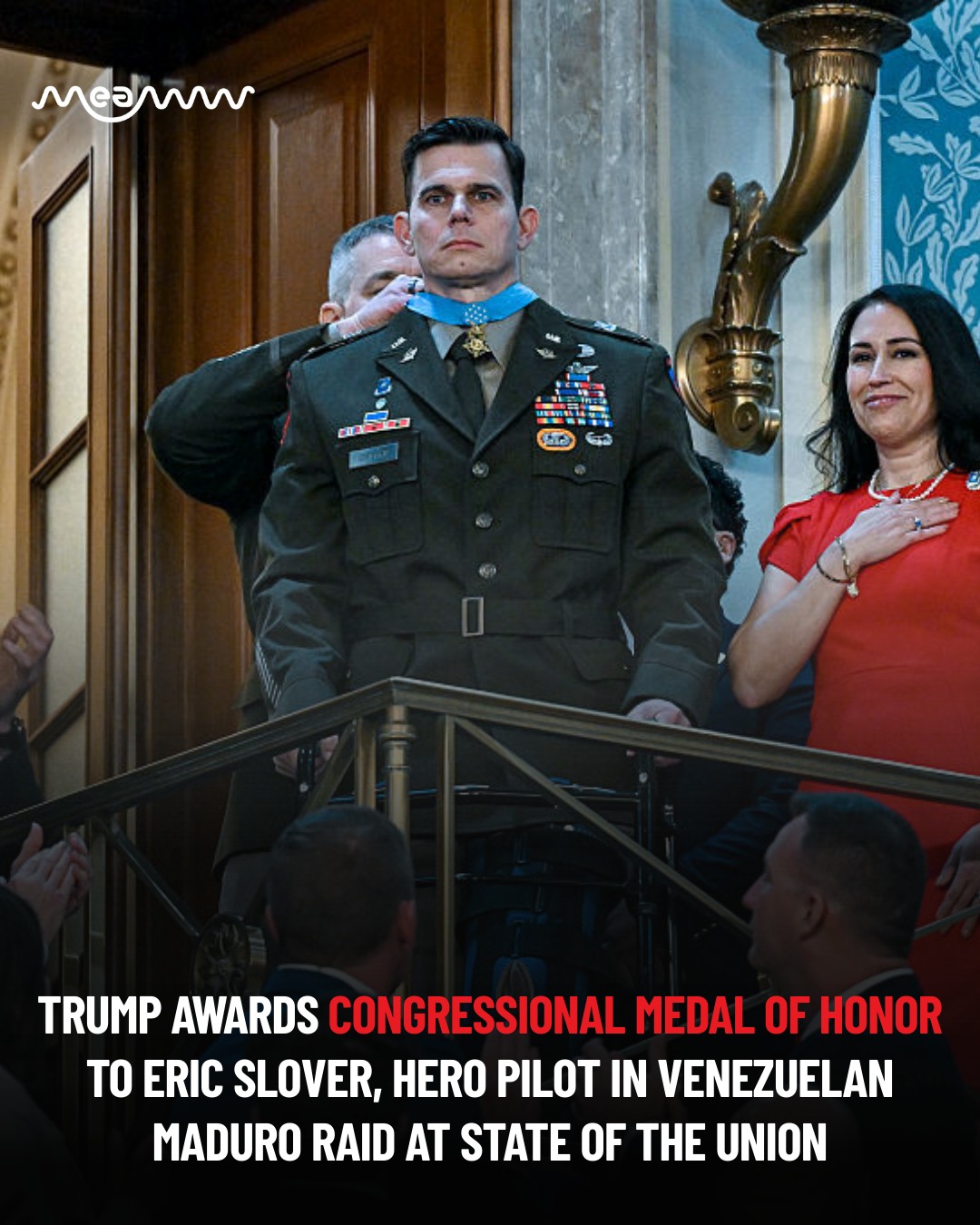 MEAWW - President Trump presented Chief Warrant Officer Eric Slover ...