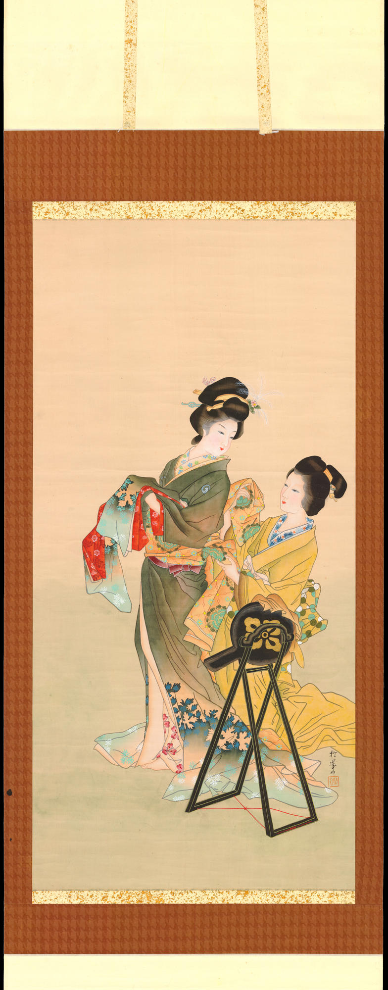 A ca. 1930s bijinga (美人画) portrait of a young Japanese lady in