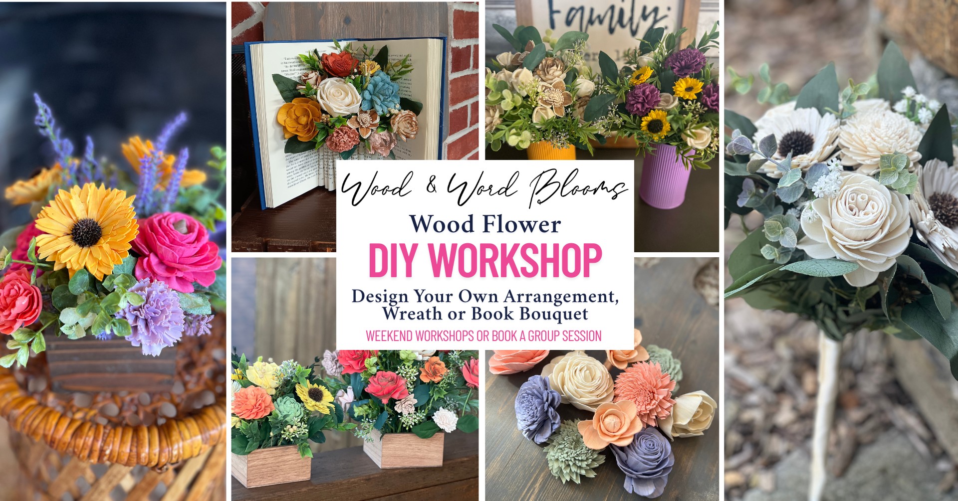 Open Studio Wood Flower Bar - Design Your Own Arrangement or Wreath