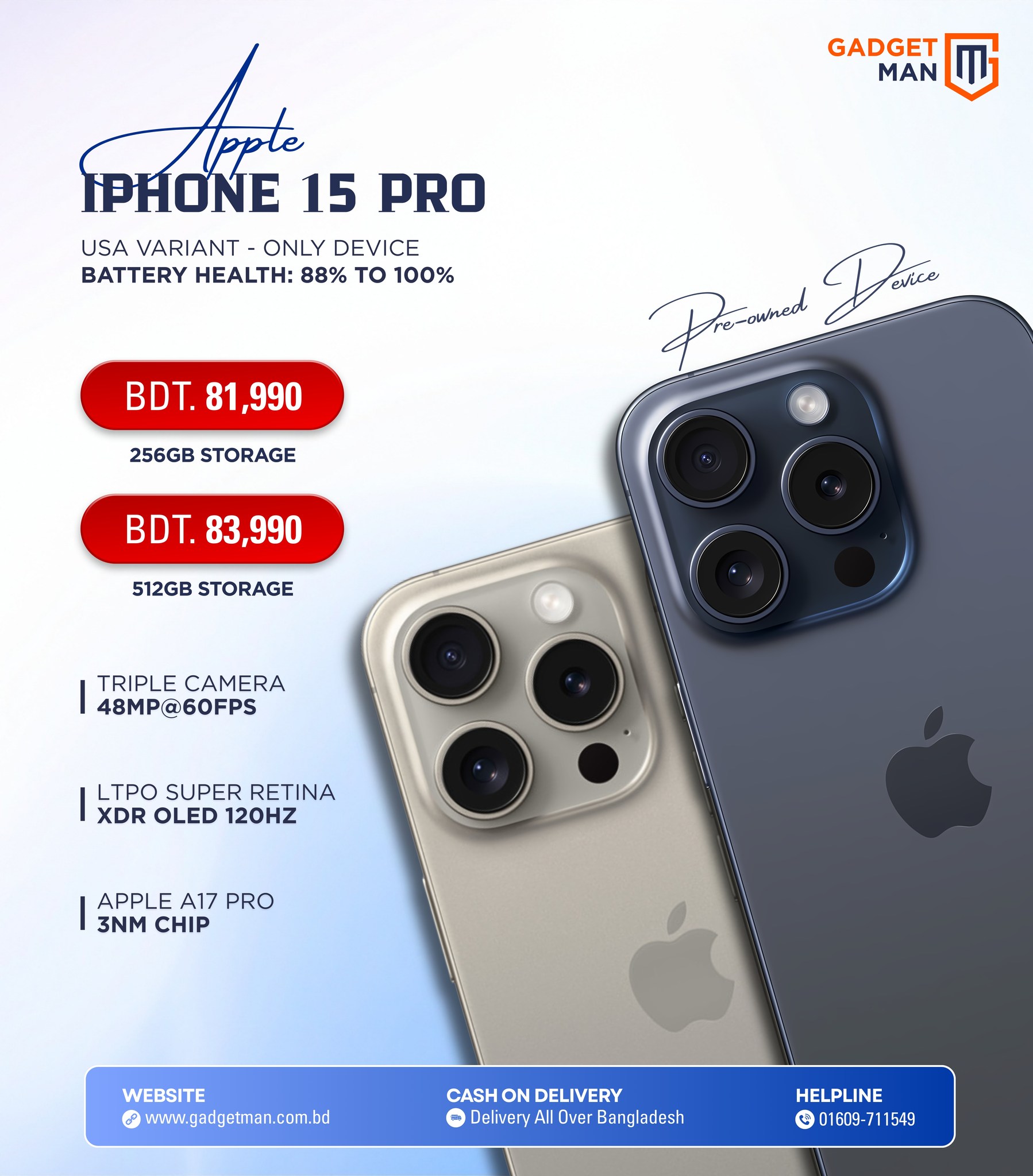 ????-????? iPHONE 15 PRO Excellent Condition Only Device 