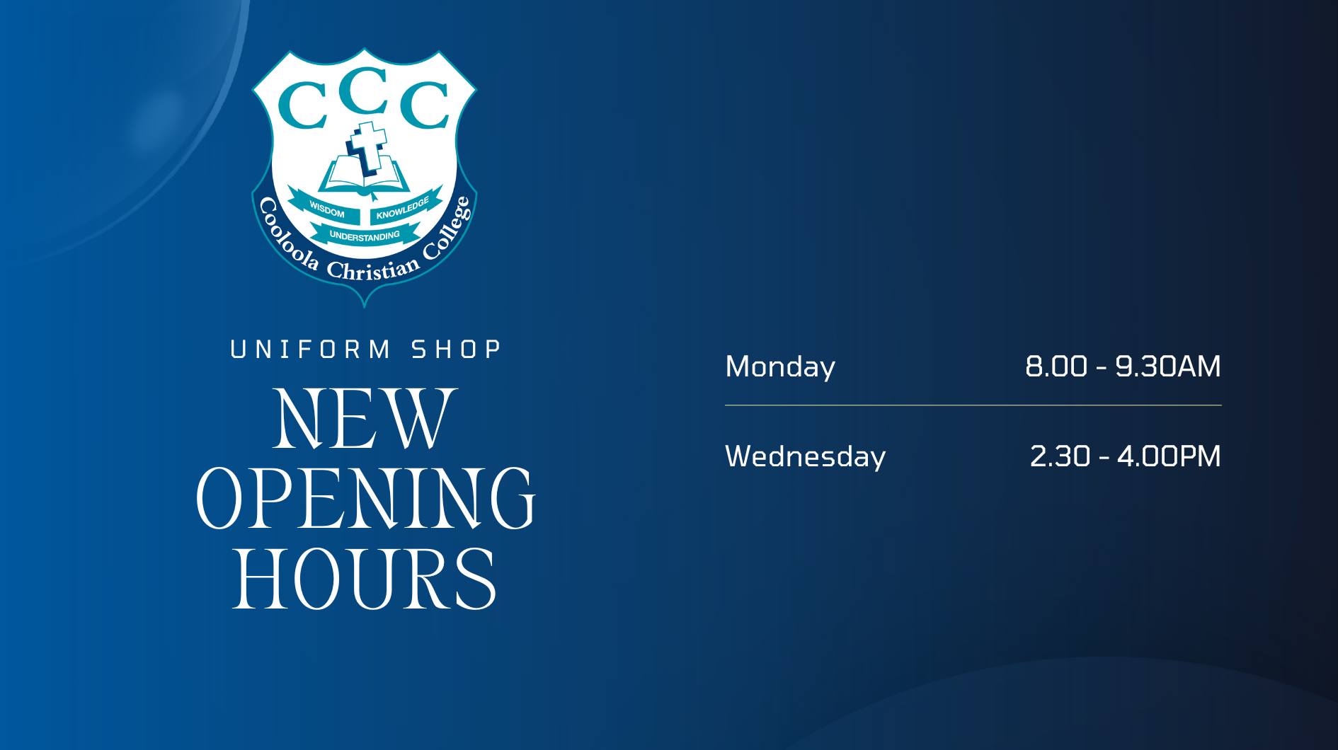 UNIFORM SHOP // Our Uniform... - Cooloola Christian College | Facebook