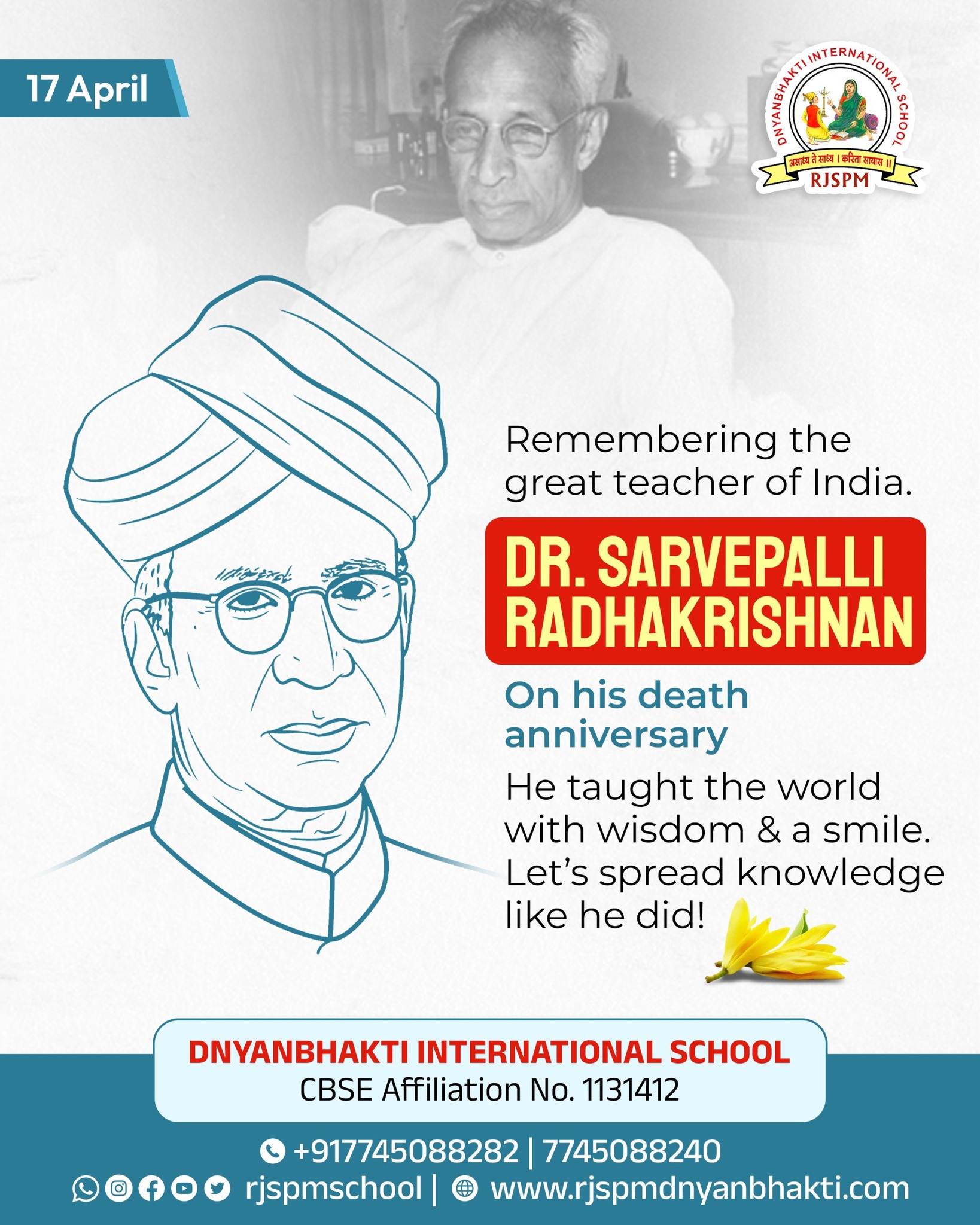 Remembering Dr. Sarvepalli Radhakrishnan. On his death anniversary, we ...
