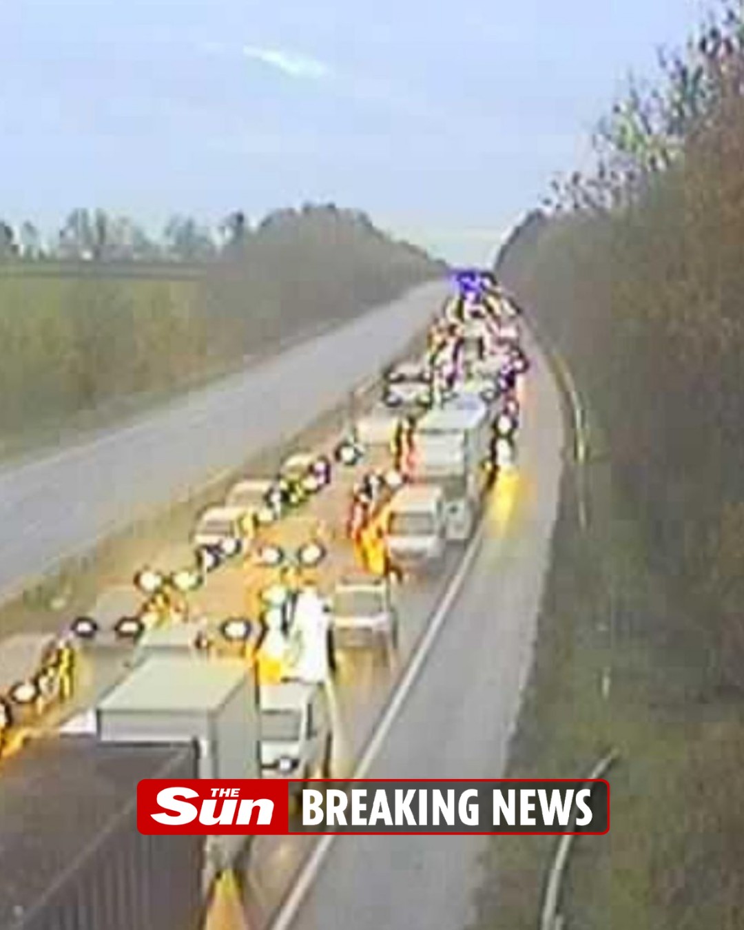 The Sun - Motorway closed in both directions after collision involving ...