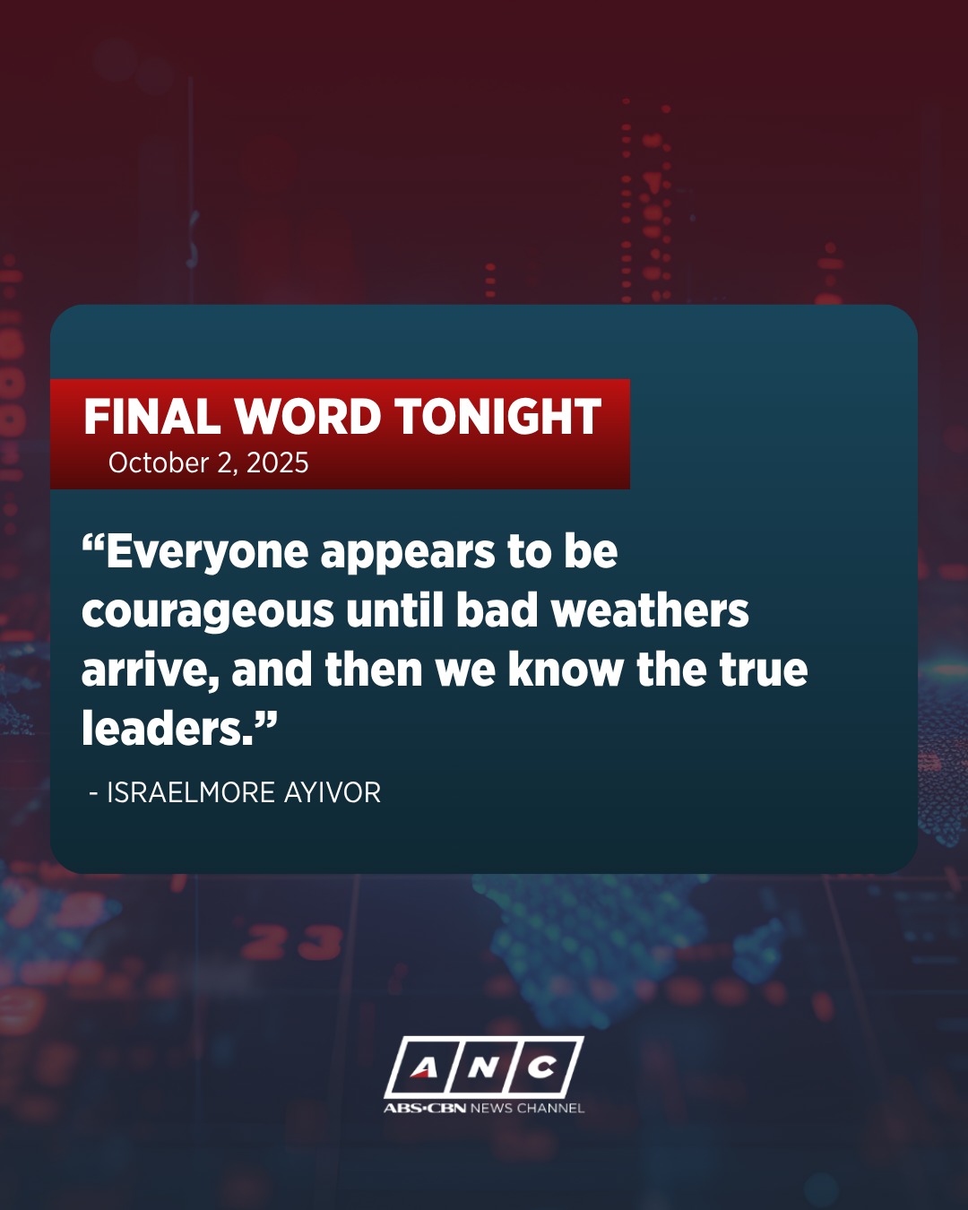 ANC - Final word tonight: | Facebook