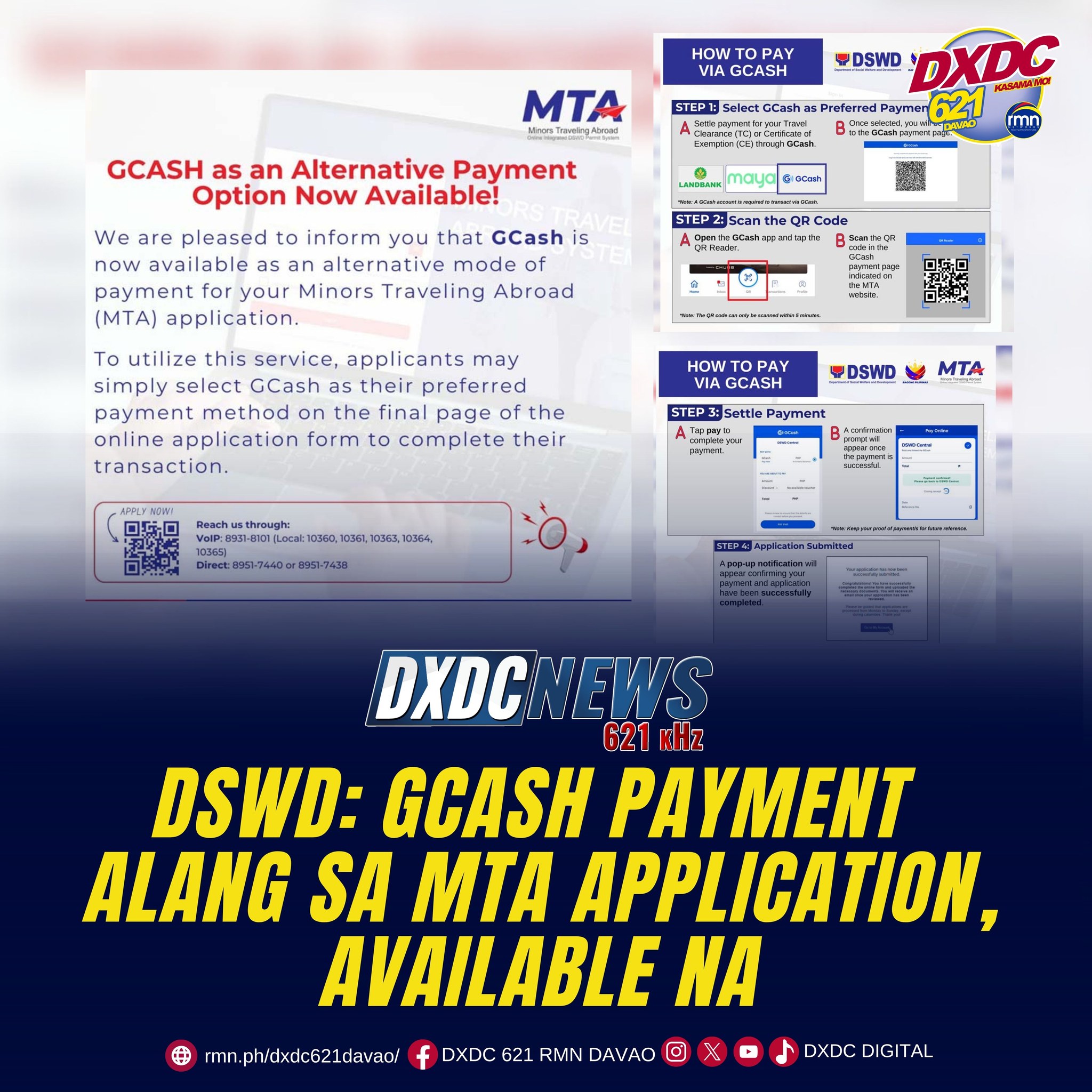 #DXDCNews | DSWD: GCASH PAYMENT ALANG... - DXDC 621 RMN Davao | Facebook