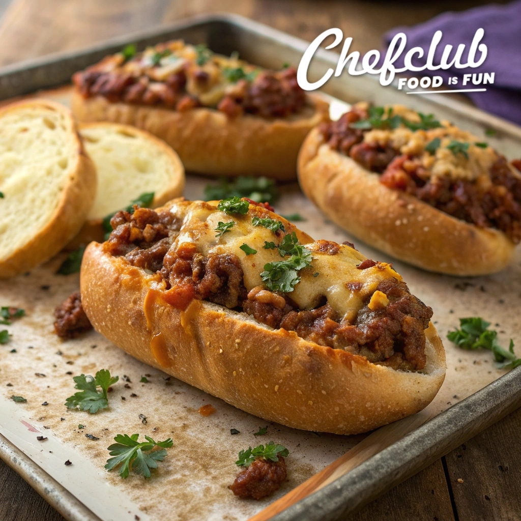 Chefclub - Cheesy Sloppy Joe Bread Boats are your new comfort food ...