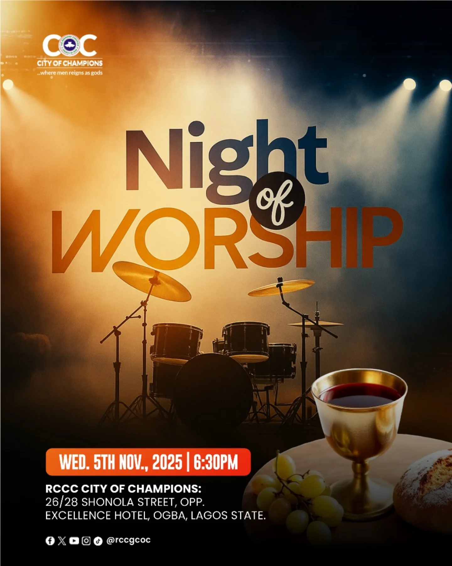 NIGHT OF WORSHIP & HOLY... - RCCG - City of Champions | Facebook