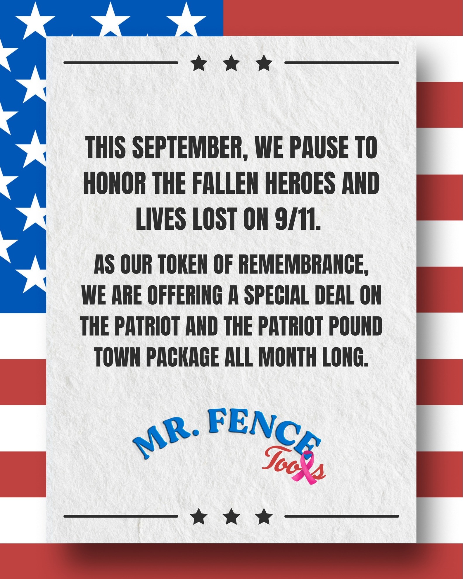 Mr Fence Tools - This September, we want to honor the... | Facebook