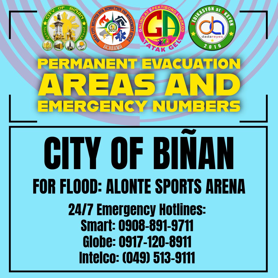 Biñan - 𝗘𝗩𝗔𝗖𝗨𝗔𝗧𝗜𝗢𝗡 𝗖𝗘𝗡𝗧𝗘𝗥𝗦 𝗔𝗧 𝗣𝗘𝗥𝗠𝗔𝗡𝗘𝗡𝗧 𝗘𝗠𝗘𝗥𝗚𝗘𝗡𝗖𝗬 𝗛𝗢𝗧𝗟𝗜𝗡𝗘 Tandaan ang ...