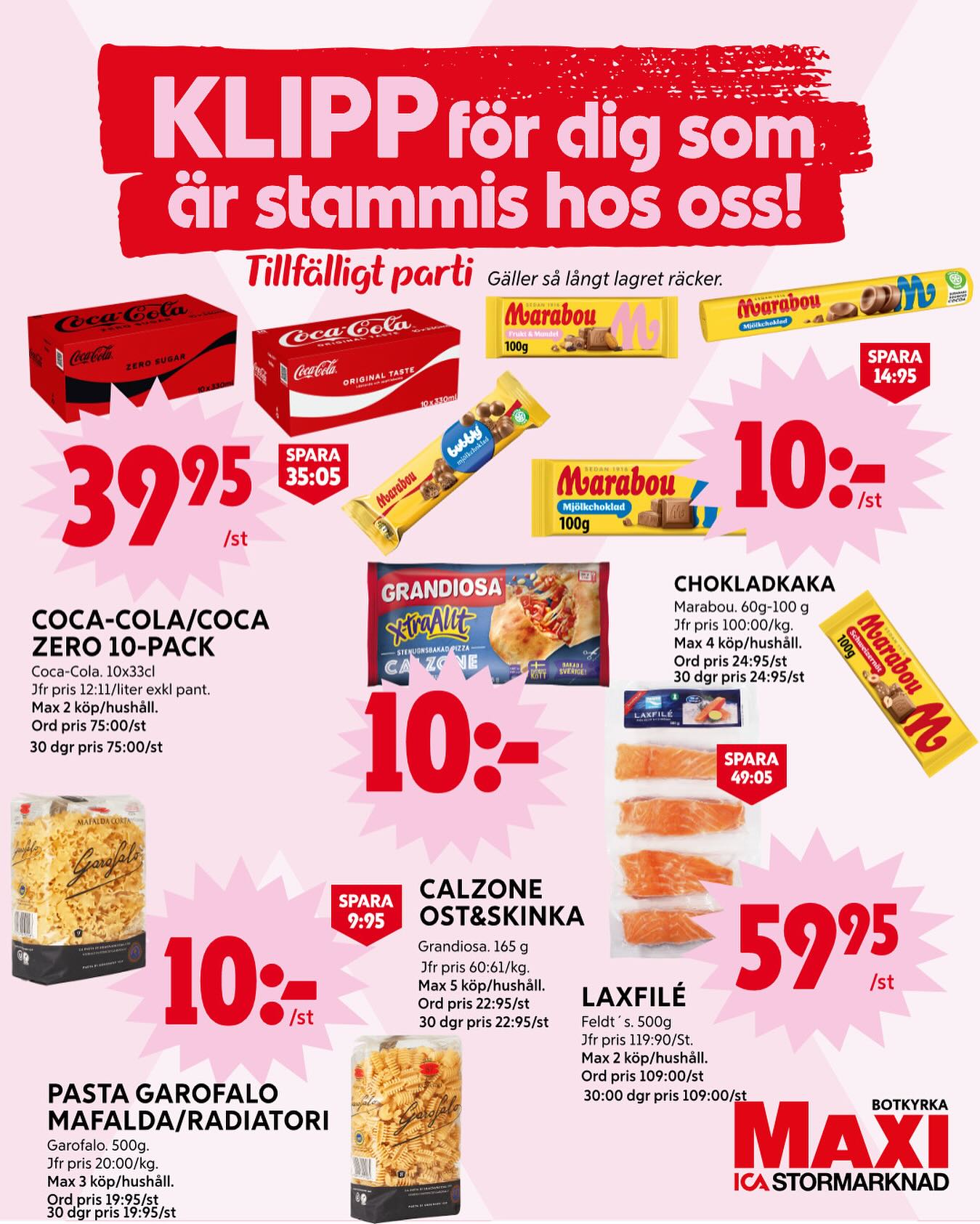 ICA - Hej Stammis! Vi har fått in ett tillfälligt parti med Laxfilé ...