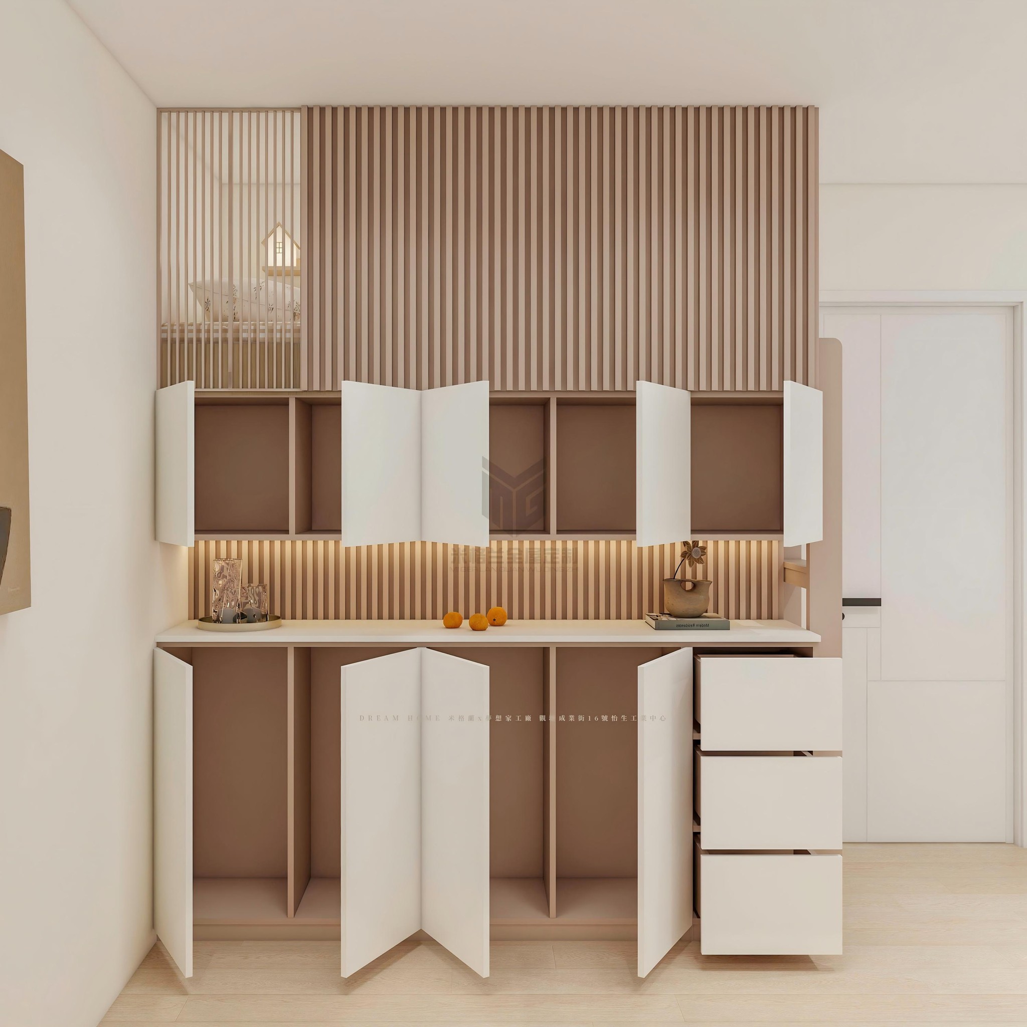香港米格蘭全屋家私訂造丨夢想家工廠丨一站式家具定制 - 2-3㎡餐邊櫃間房 | Facebook