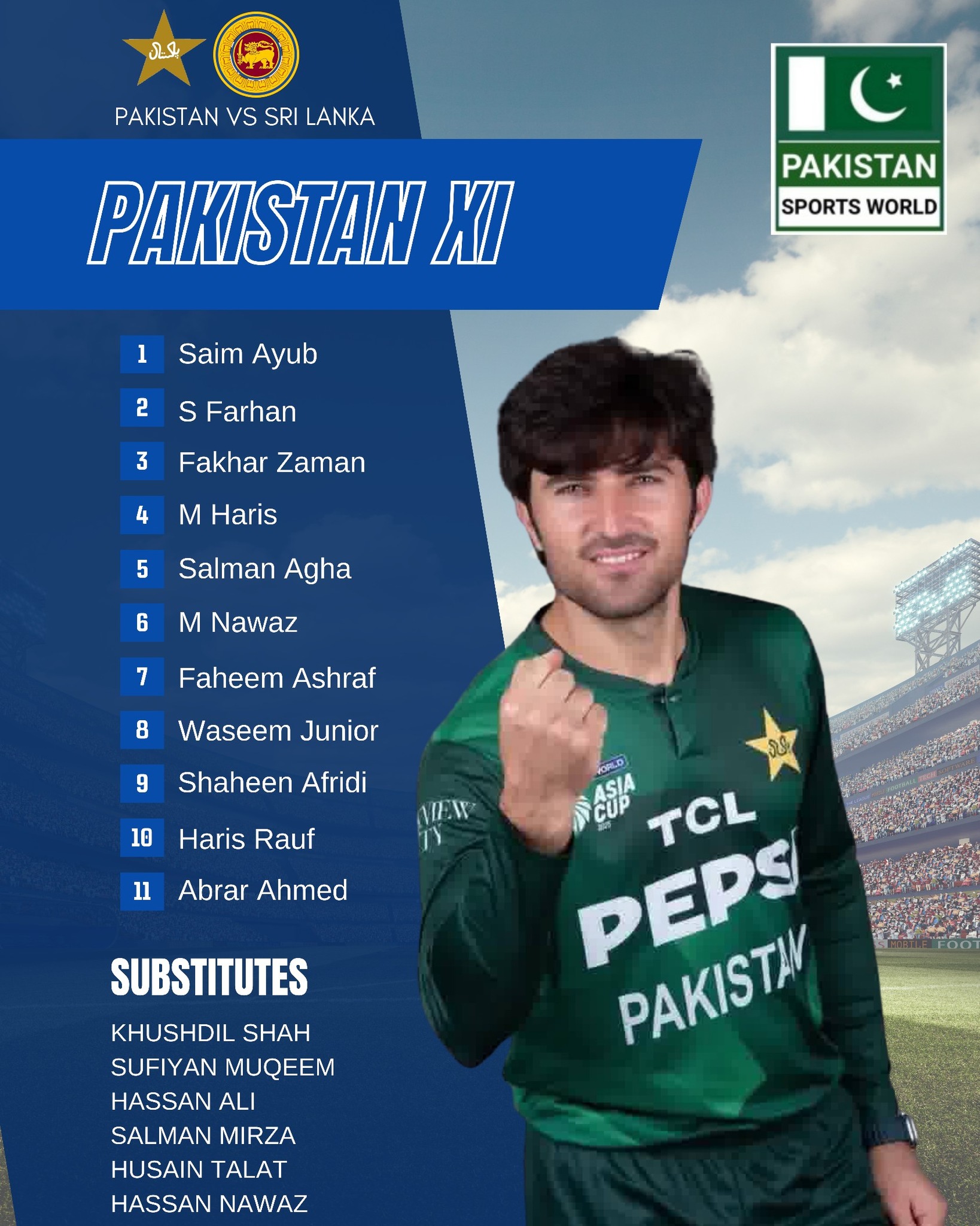 Pakistan - پاکستان کی سپر فور کے دوسرے مقابلے میں سری لنکا کے خلاف ...