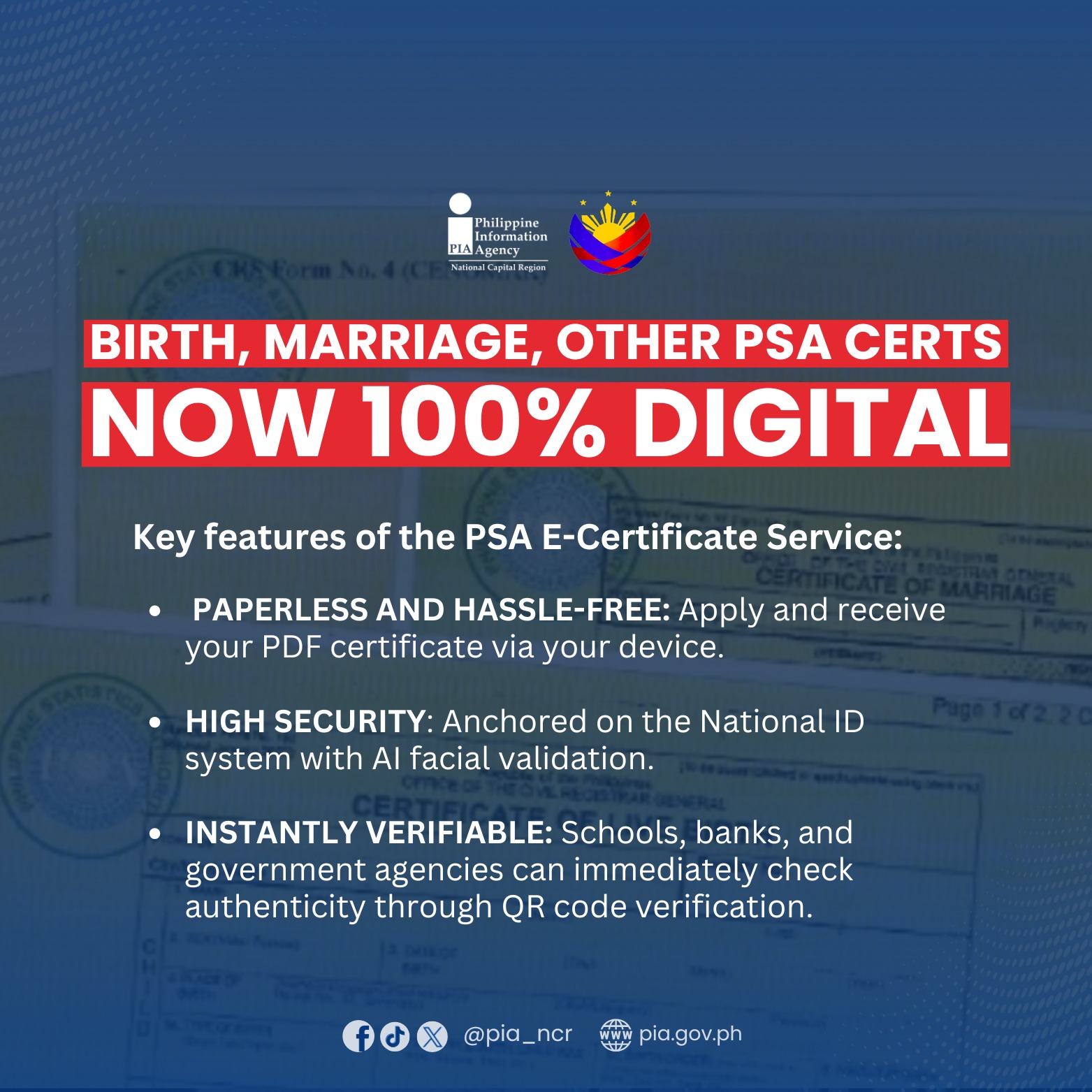 Providing faster, authenticated access... - PIA Metro Manila | Facebook