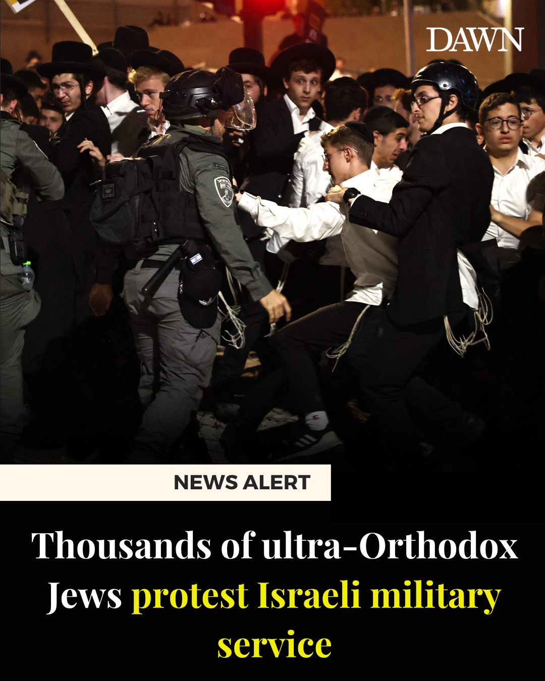 Dawn.com - Thousands of ultra-Orthodox Jewish men, dressed in black ...