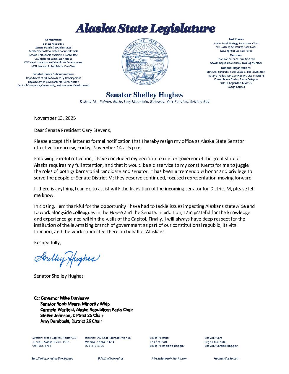 Senator - It's been an honor and privilege to serve the people of ...
