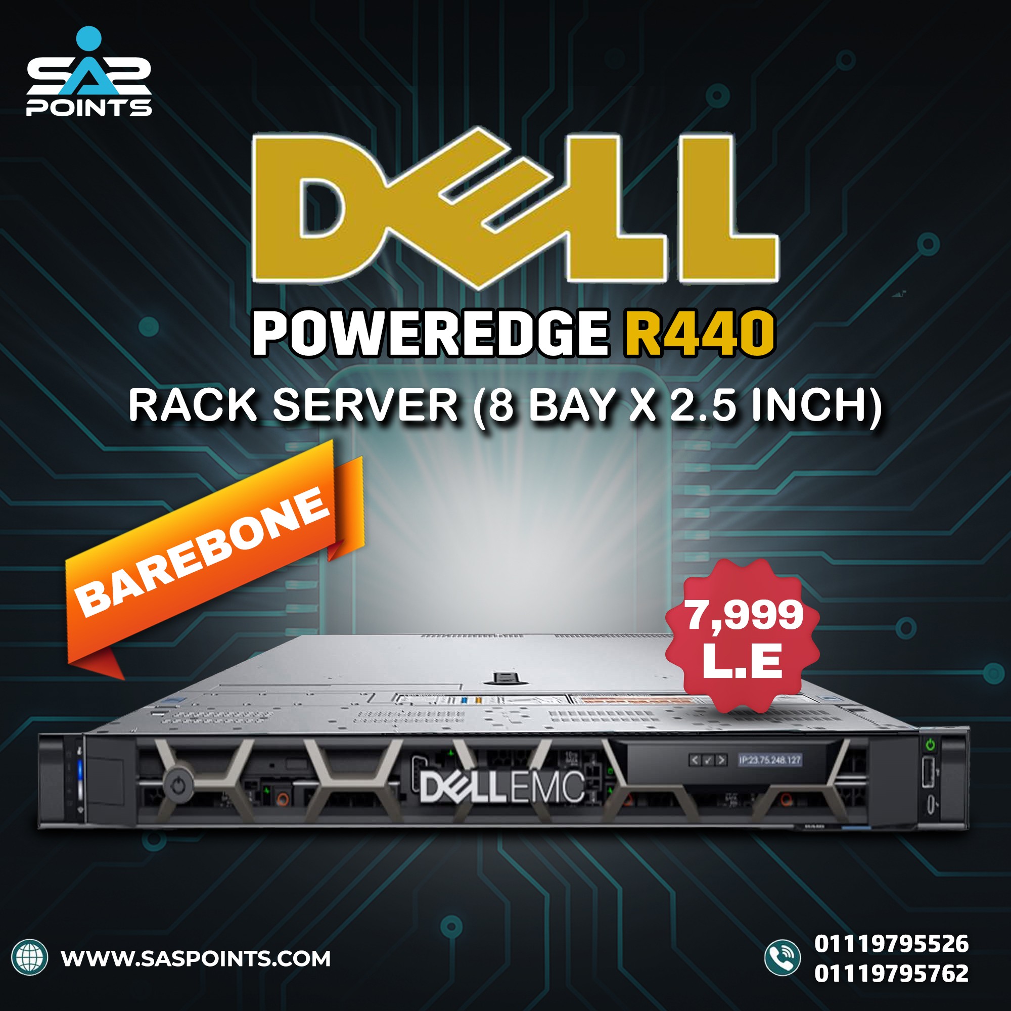 SAS - 🔹DELL PowerEdge R440 Rack Server (8 BAY x 2.5 INCH) ️CPU ...