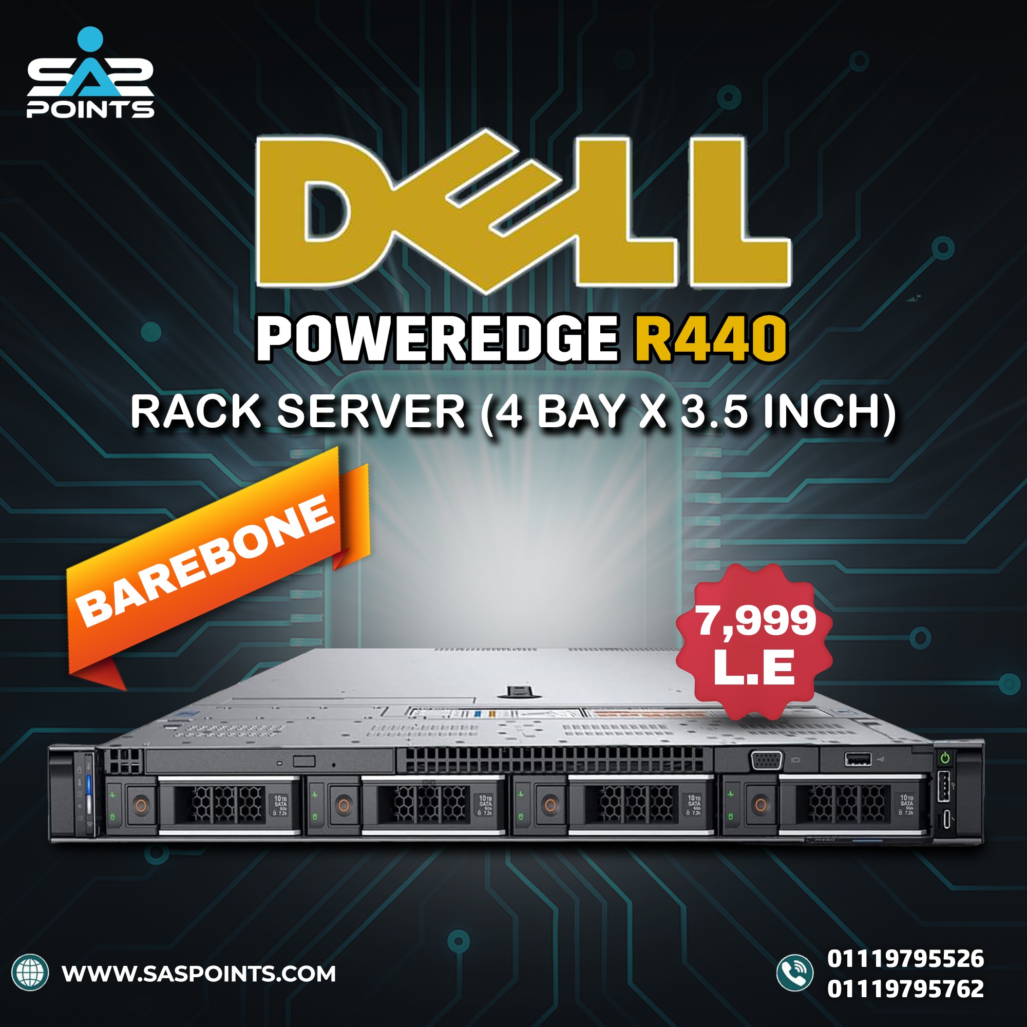 SAS - 🔹DELL PowerEdge R440 Rack Server (4 BAY x 3.5 INCH) ️CPU ...