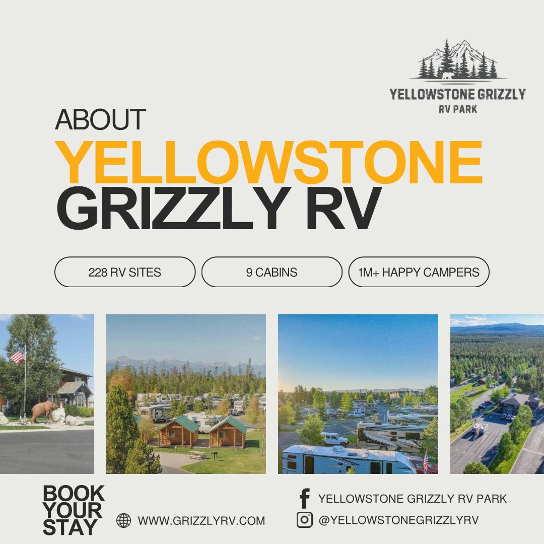 Yellowstone - Get to know Yellowstone Grizzly RV! 🏔️ Located only 3 ...