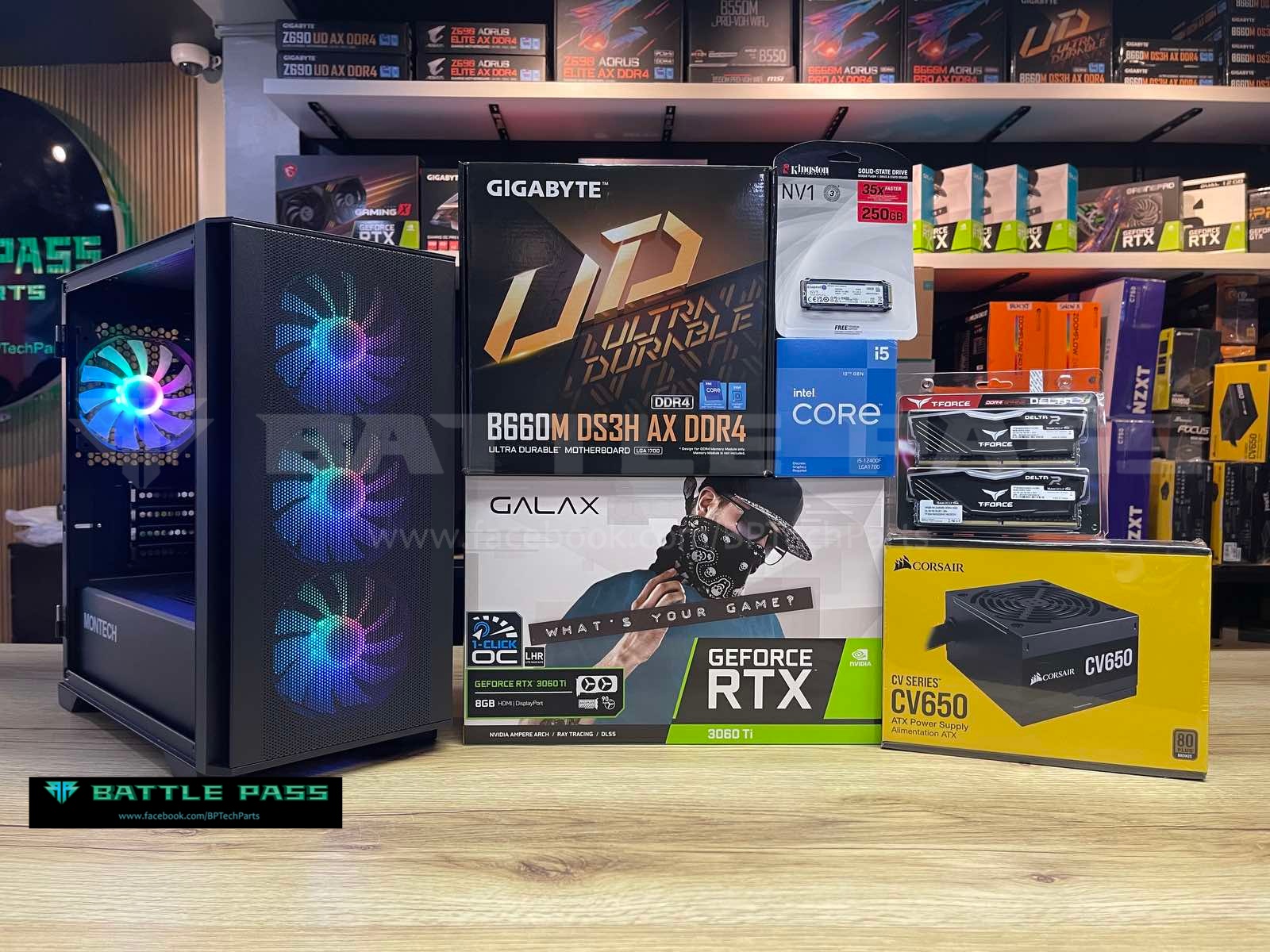 Gaming PC setup with i5 12th gen and RTX 3060ti