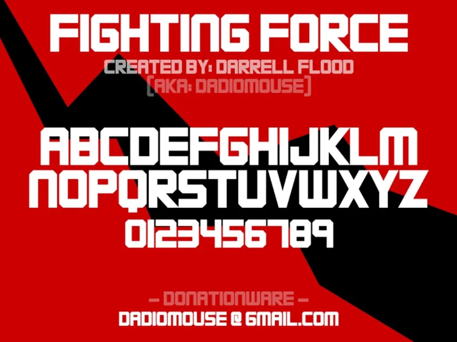เรียน - 🎉🎁ฟรี!! Fighting Force Font แบบตัวอักษร Fighting Force Font ที่ ...