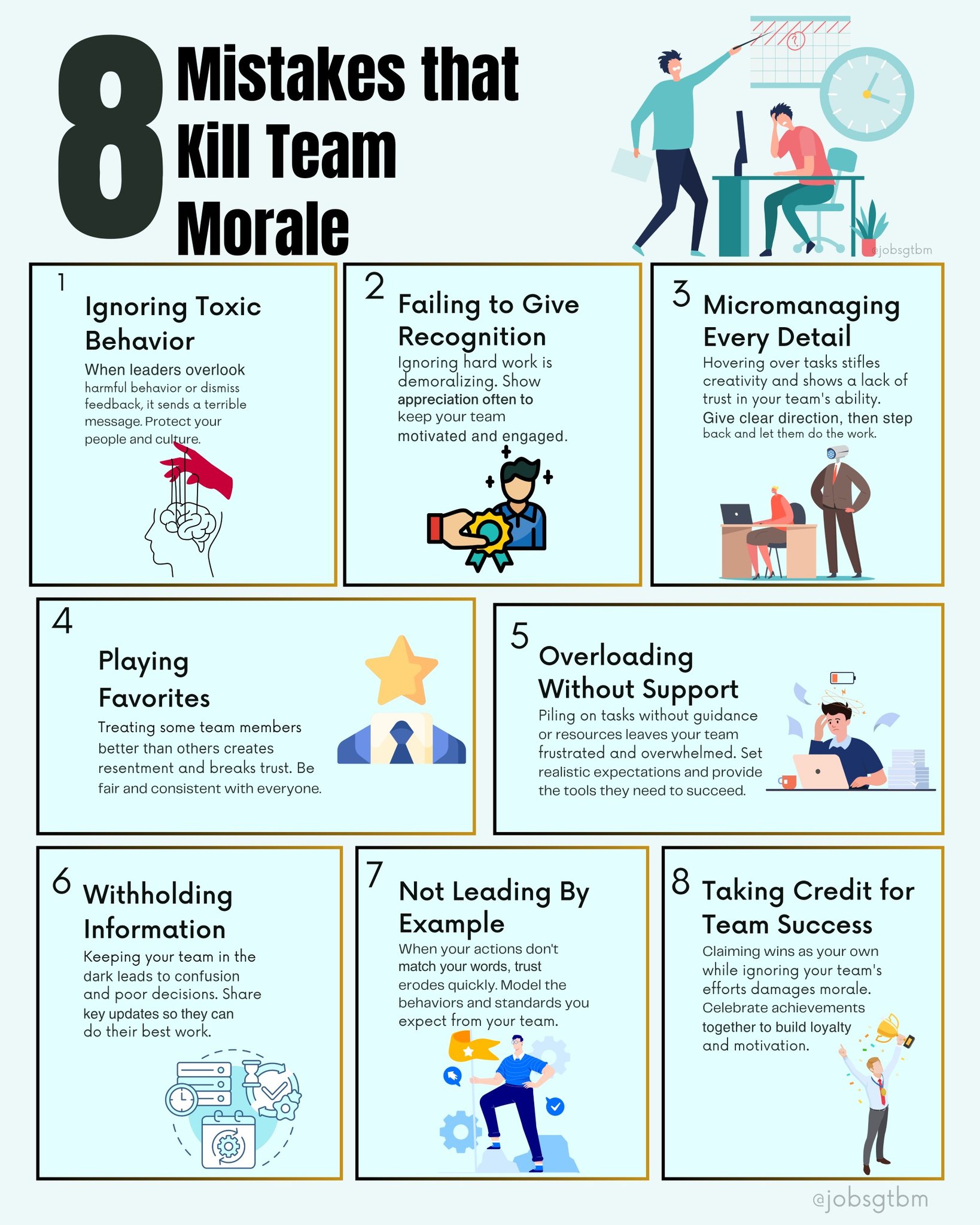 Jobs - 🌟 8 Mistakes That Kill Team Morale 🌟 A great team can only ...