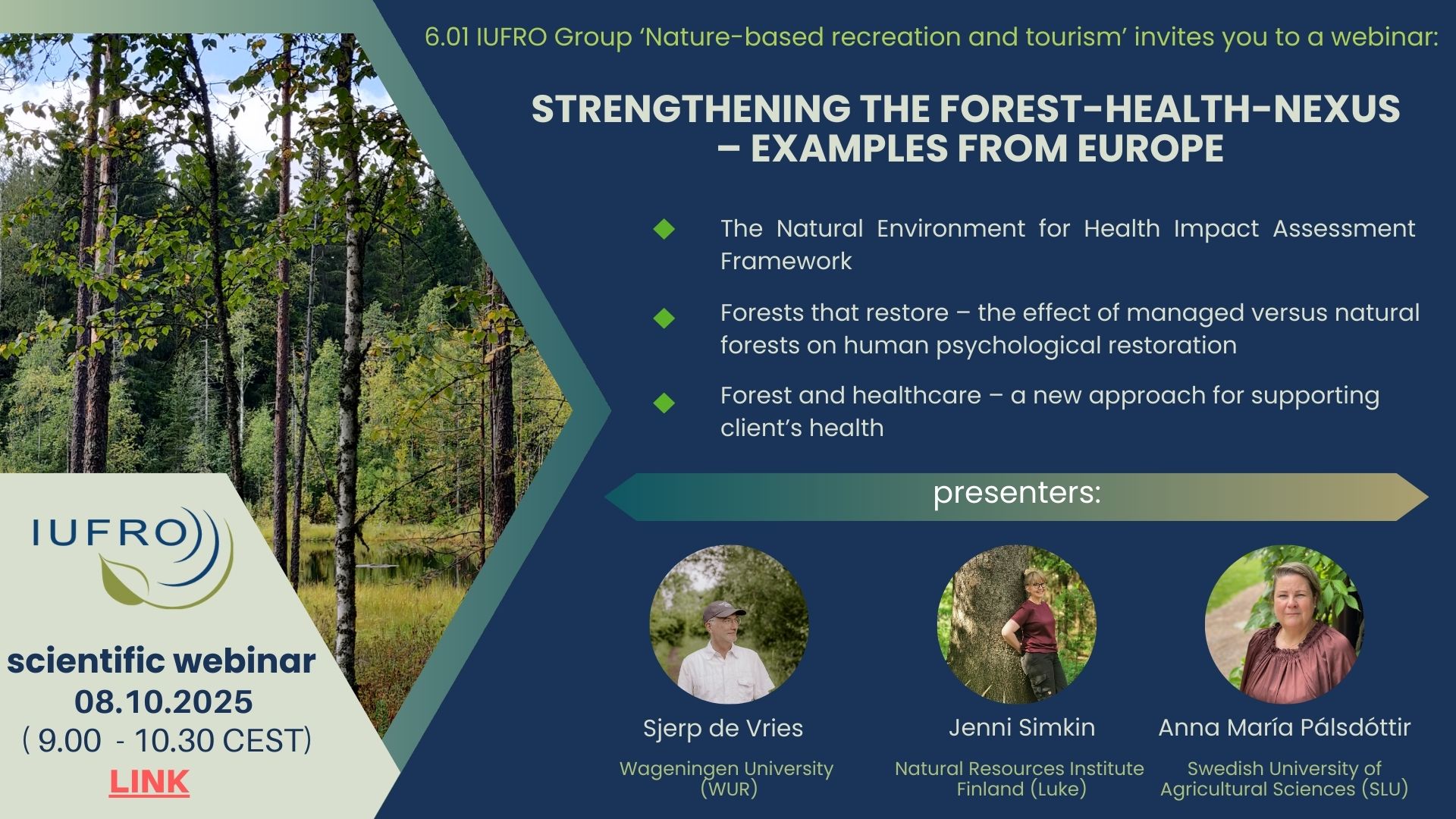 🌿 Webinar Alert: Strengthening the Forest-Health-Nexus 🌿 🗓️ Wednesday ...