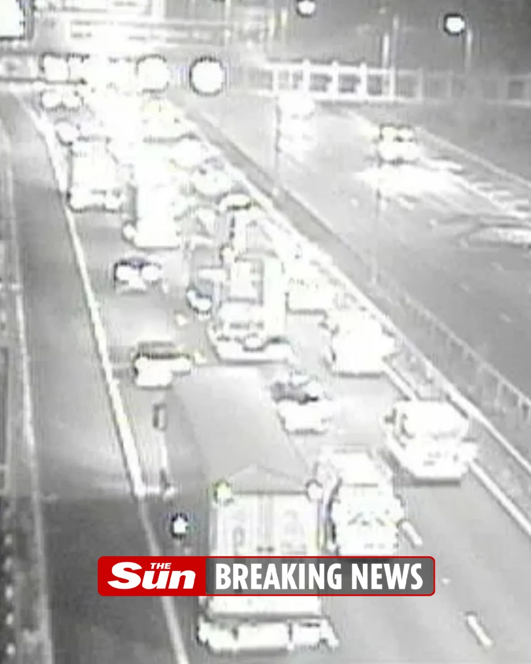 The Sun - Major motorway closed with drivers facing two hour delays ...