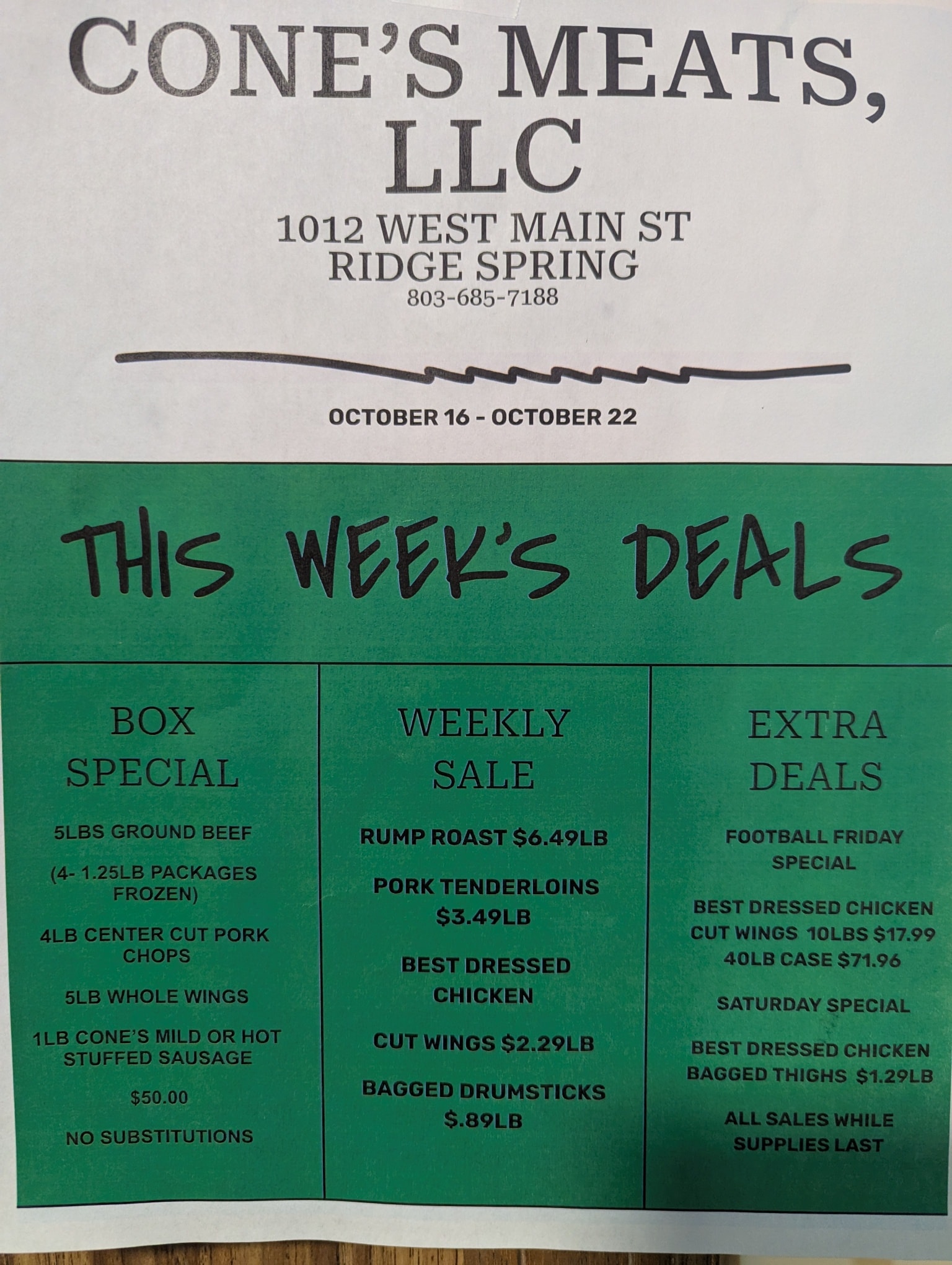 SALUDANow - Cone's Meats, LLC Check out this Weeks Special by Clicking ...