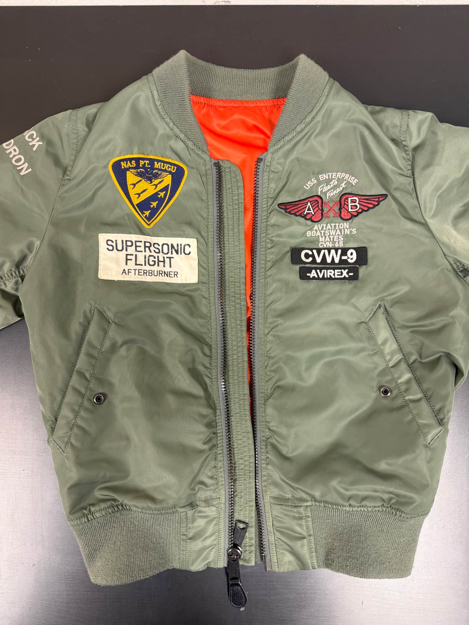 Avirex Women's MA-1 Bomber Jacket USS Enterprise Military Aviation