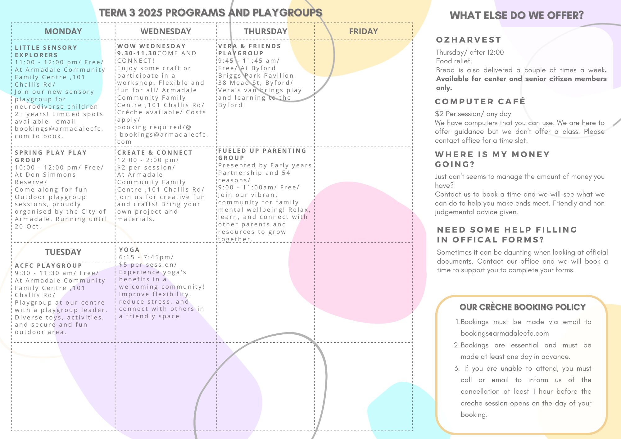 🌸 Week 7 of Term 3 and... - Armadale Community Family Centre | Facebook