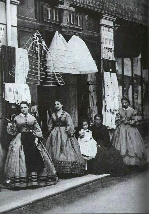 The Crinoline Shop in Paris, ca. 1880s