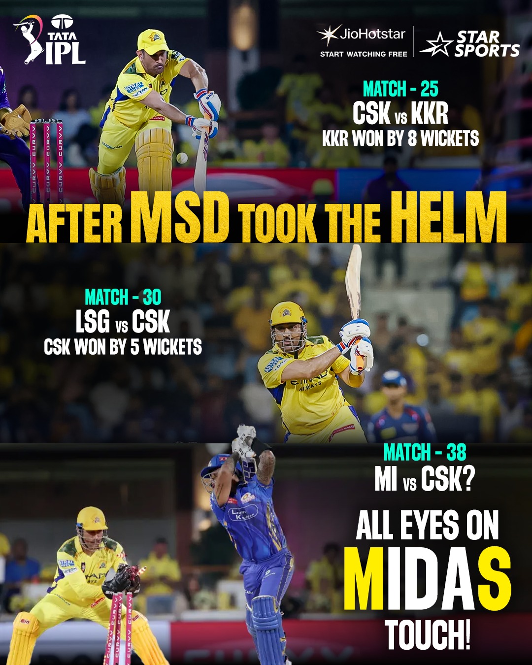 Star Sports - With #MSD back at the helm, a #CSK comeback is never off ...