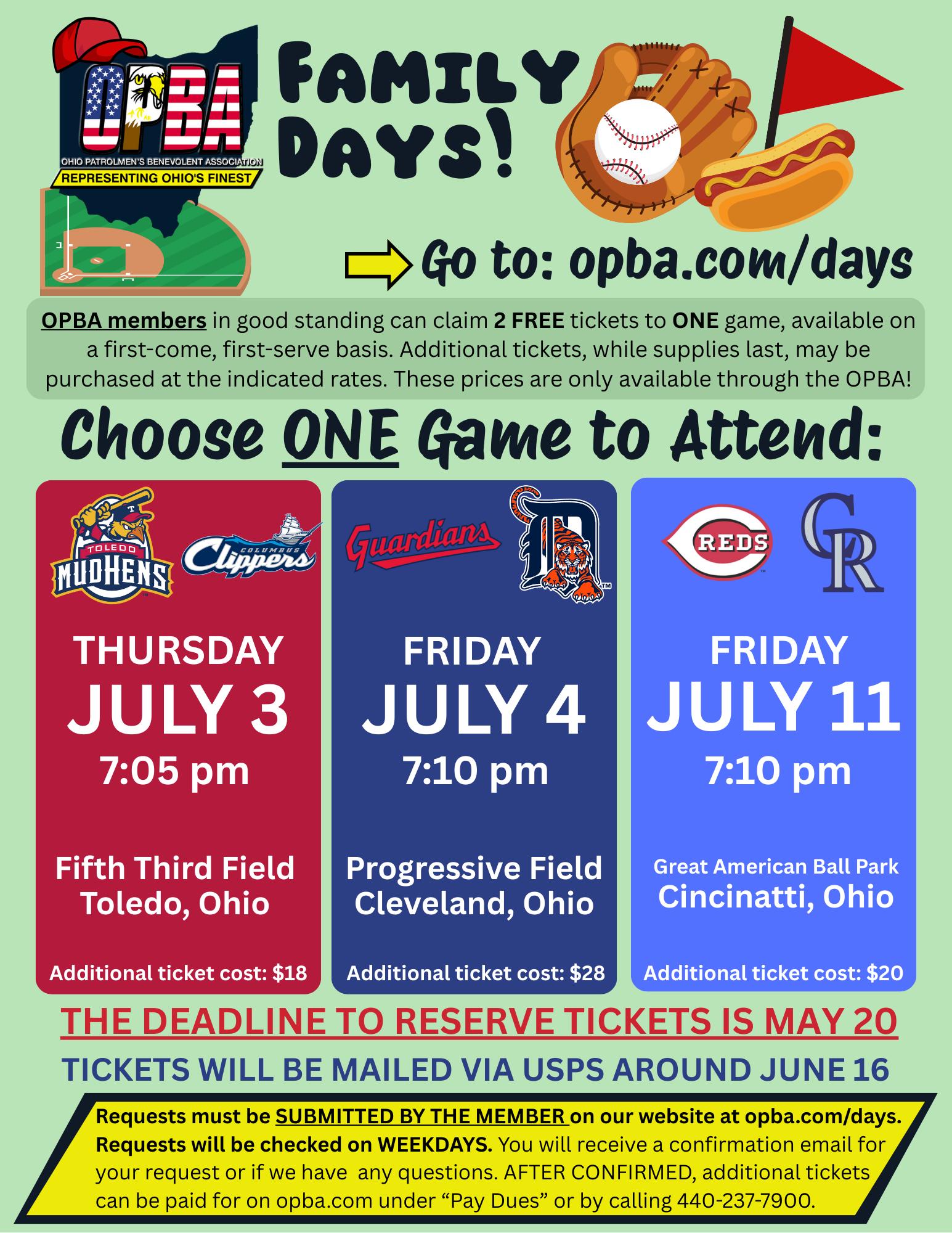 Ohio - ⚾️🎶 Take Me Out to the Ballgame... Members, it's that time again ...
