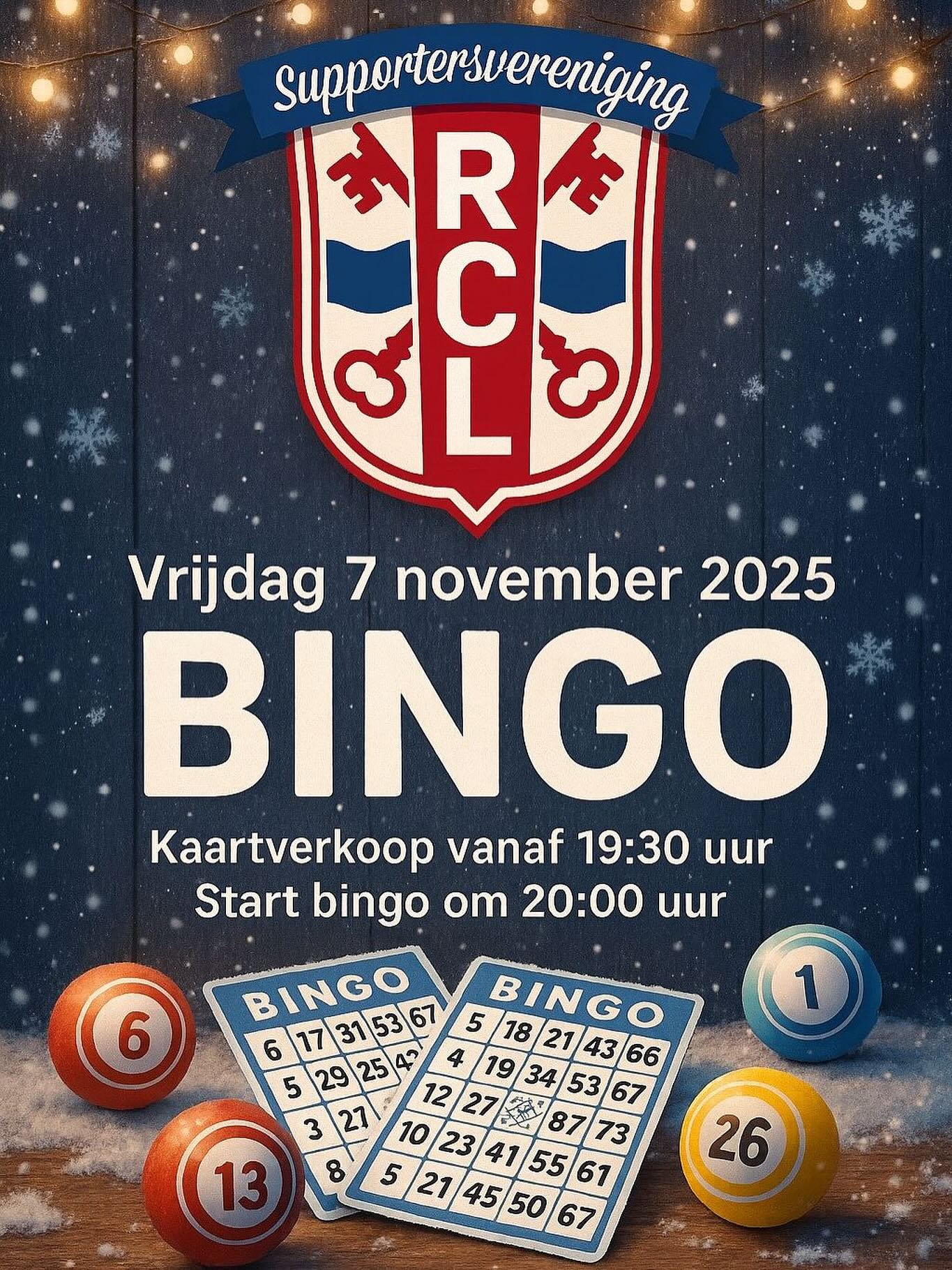 RCL Leiderdorp - 🔔 BINGO bij RCL! Vrijdag 7 november 2025... | Facebook