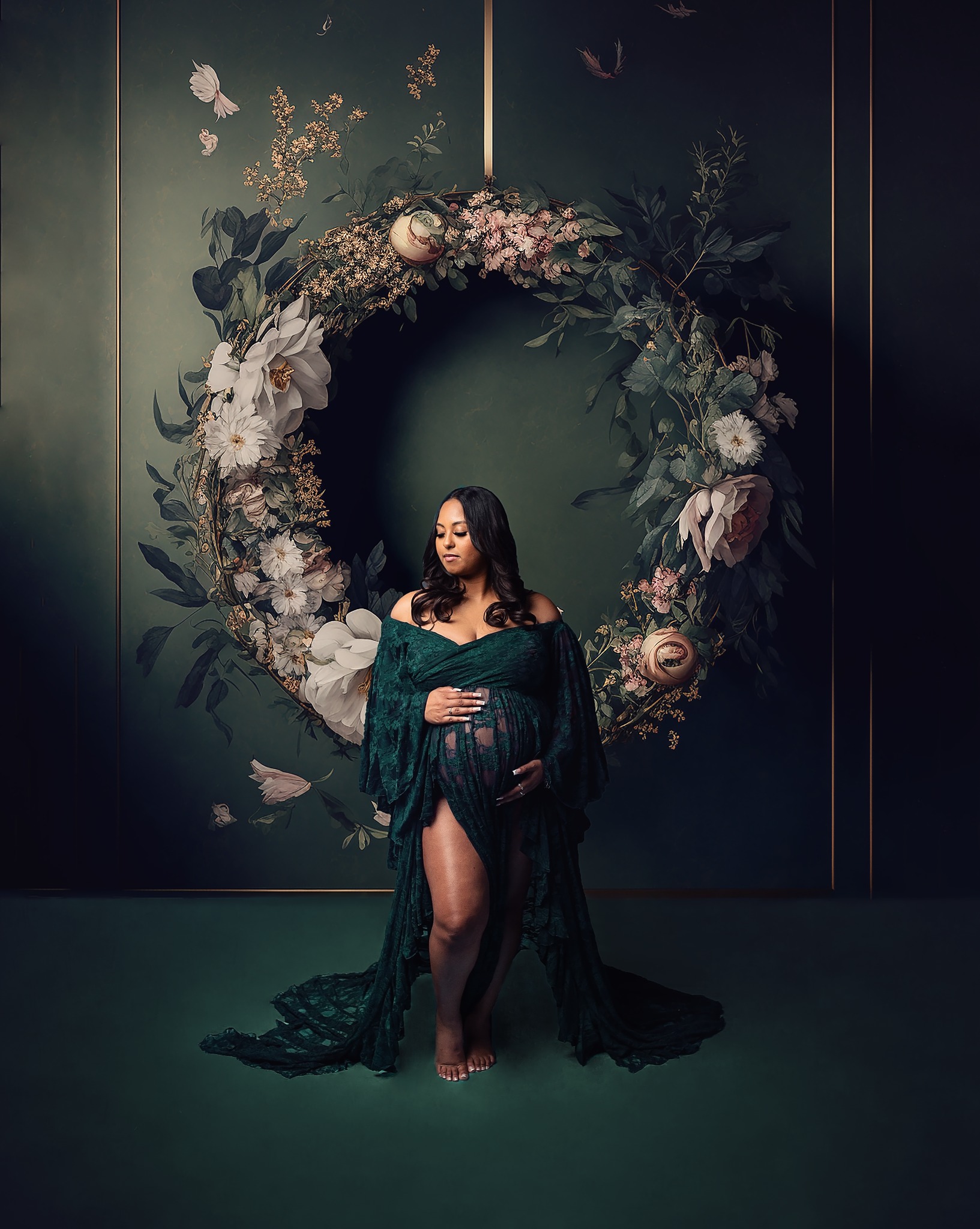 best background for green dress Combining colors headshot backdrops with dresses meta-label-Best Seller