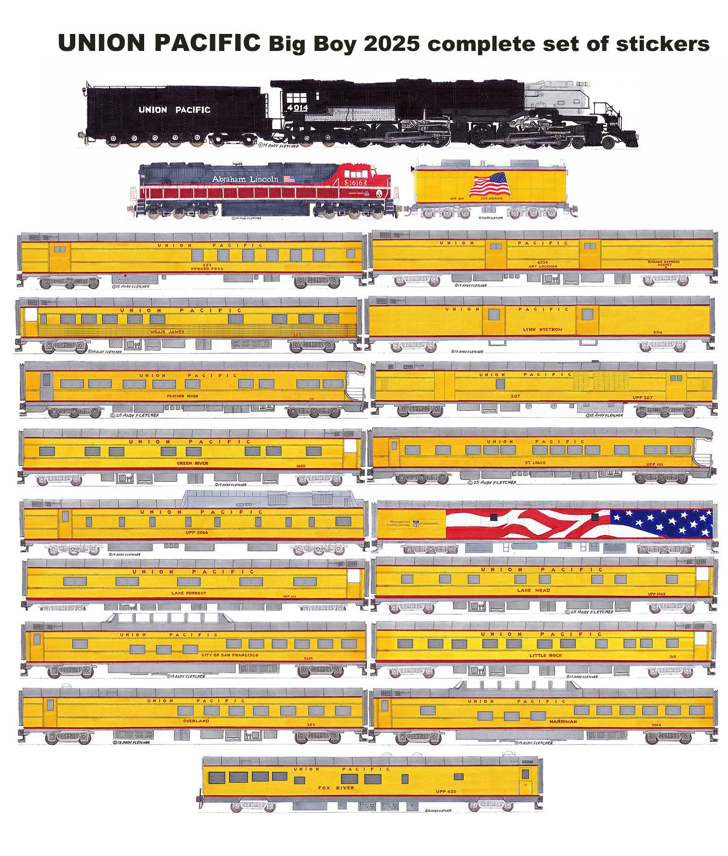 Andy - I also have made a full set of magnets of the Union Pacific