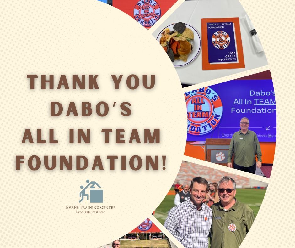 Evans - We are deeply grateful to Dabo’s All In Team Foundation for ...